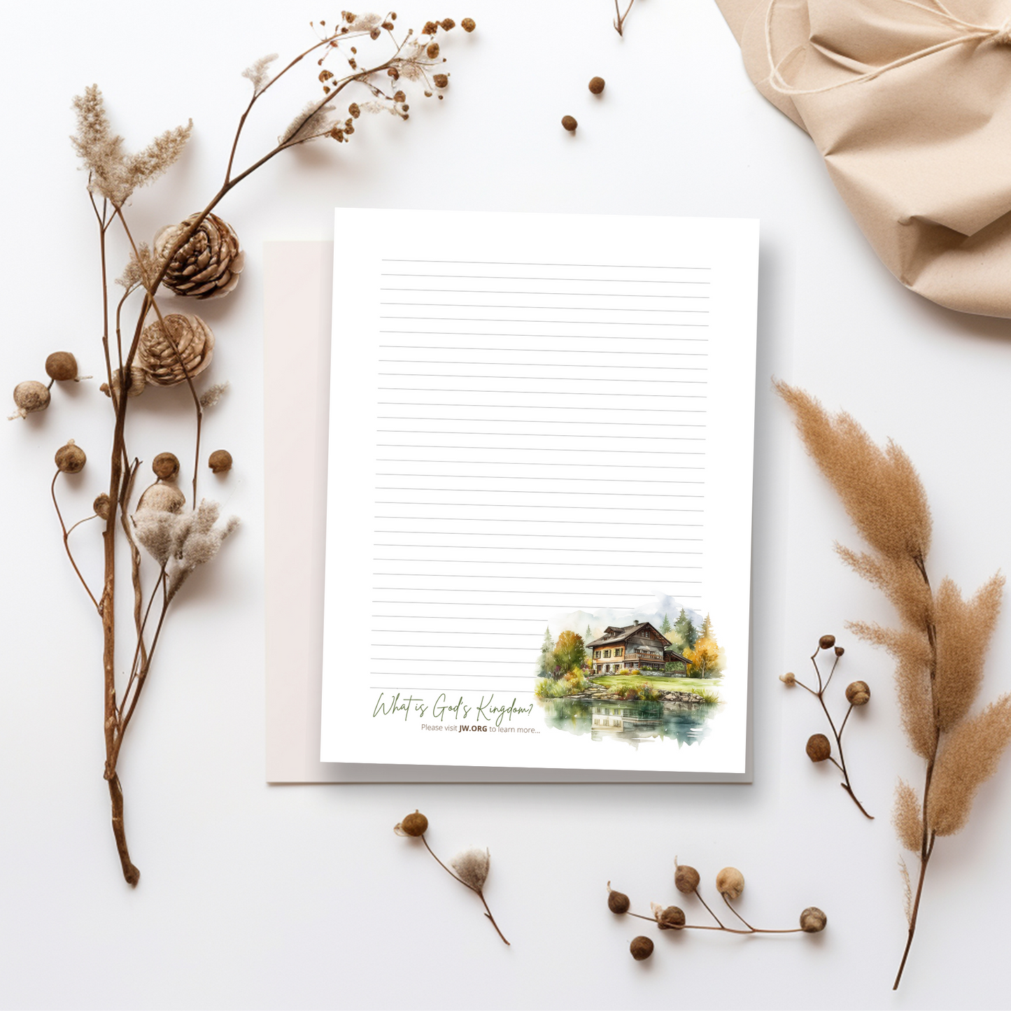 God's Kingdom Letter Writing Paper | JW Letterhead | Mountain landscapes