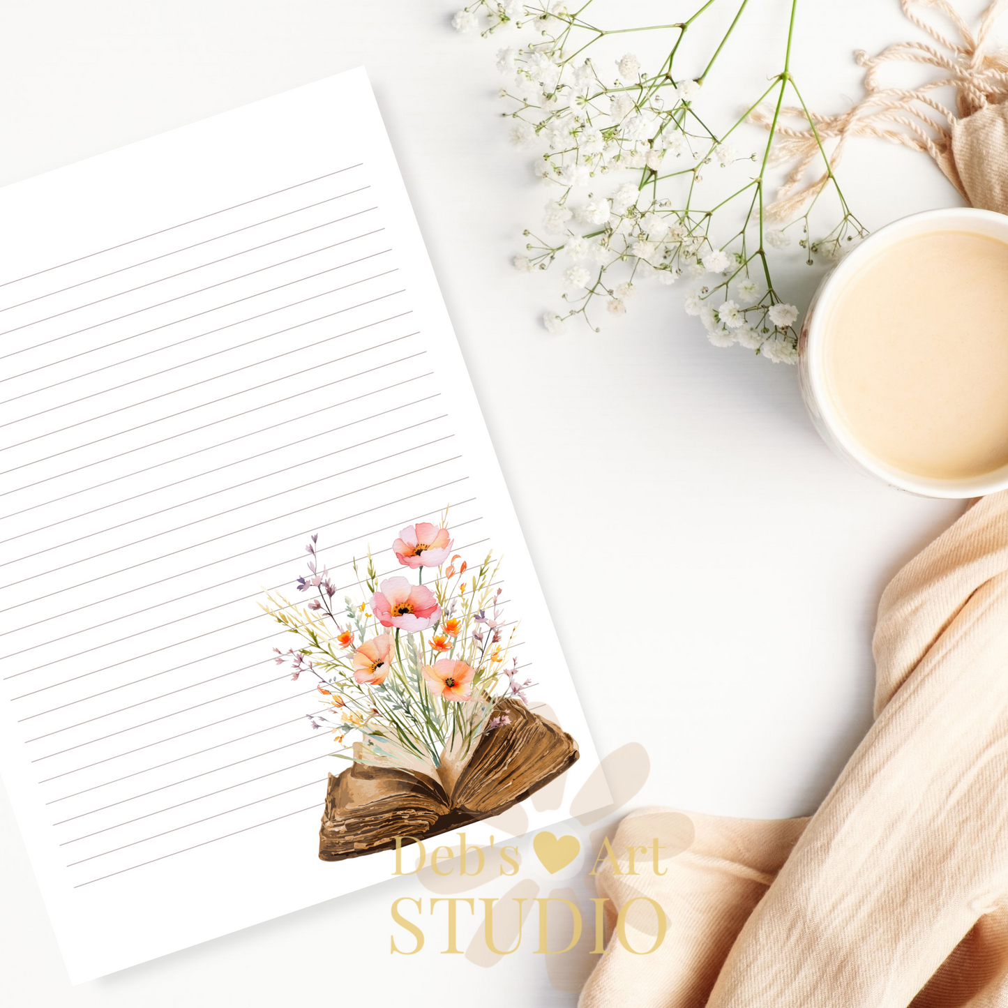 Letter Writing Paper | JW Printable | Bible & Peach Flowers