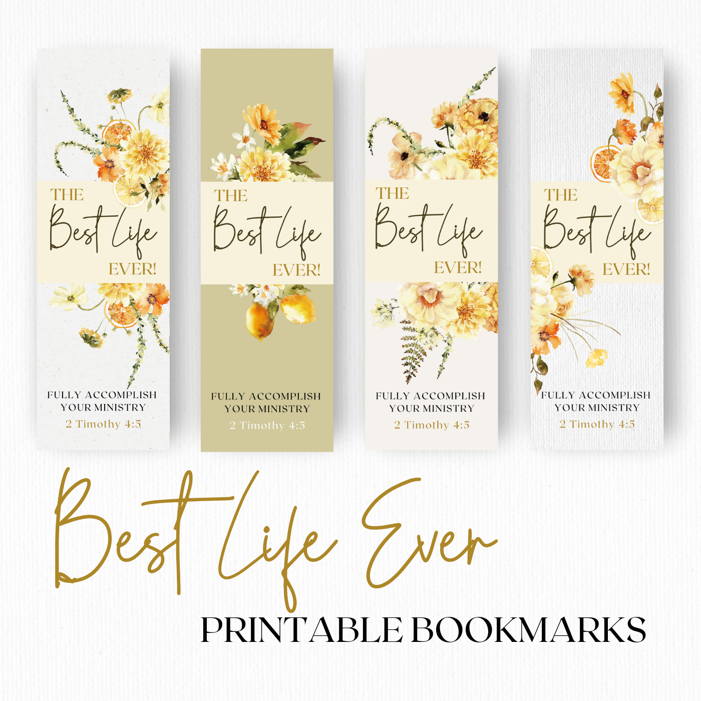 Best Life Ever | JW Gifts | Baptism | JW Bookmark | Lemon Boho Flowers