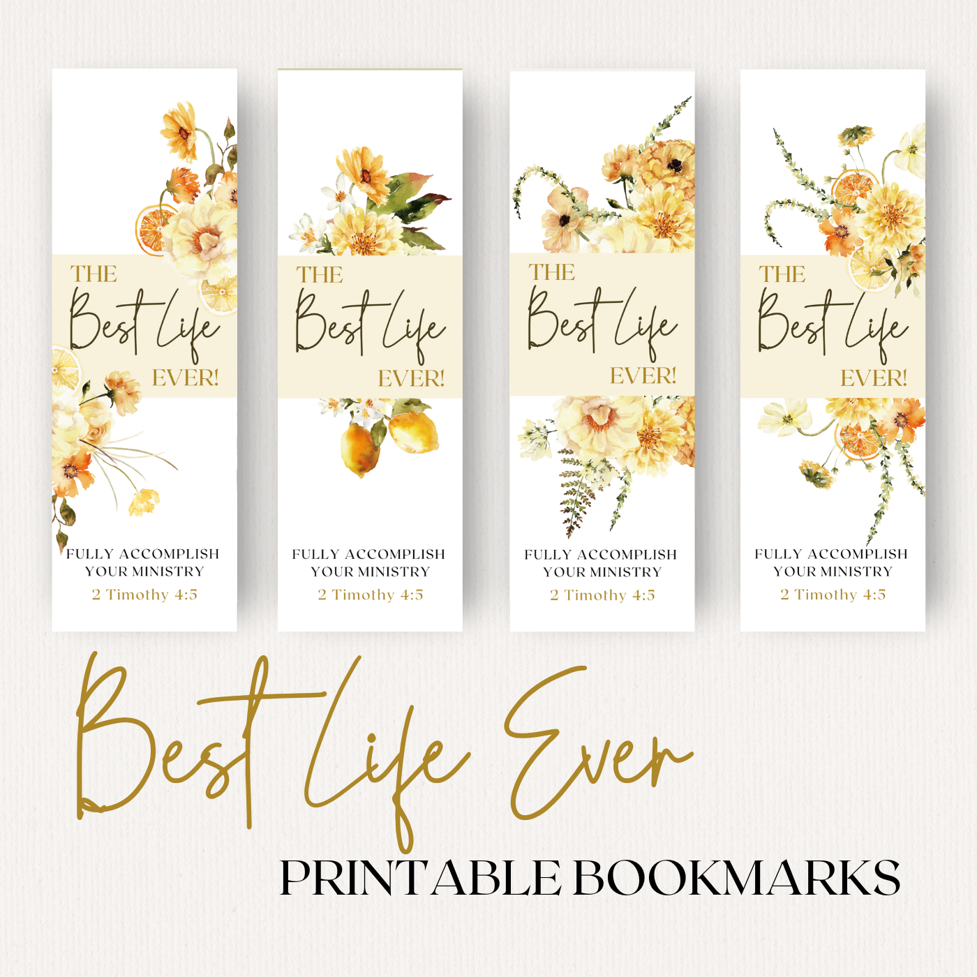 Best Life Ever | JW Gifts | Baptism | JW Bookmark | Lemon Boho Flowers