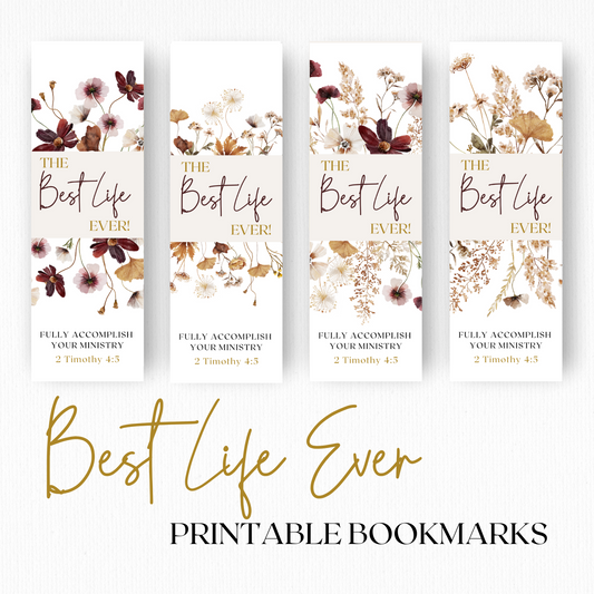 Best Life Ever bookmark | JW Gifts | JW Baptism Gift | JW Bookmark | Boho Wildflowers Print