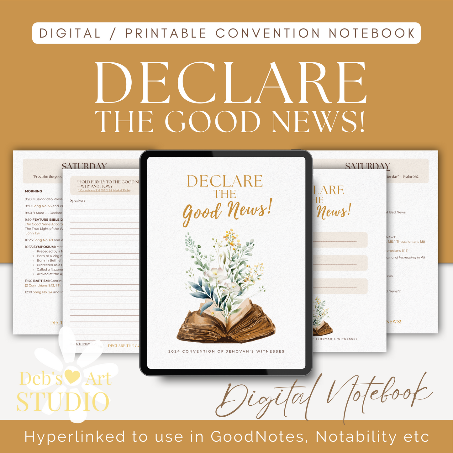 2024 JW Convention Notebook | Declare the Good News | Green Flowers