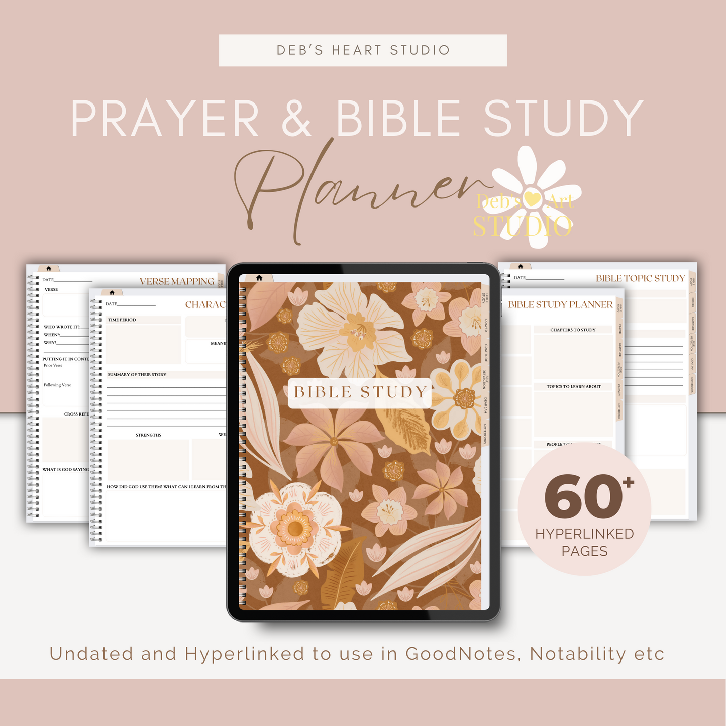 JW Bible Study & Prayer Journal | JW Digital Planner | Boho Blooms