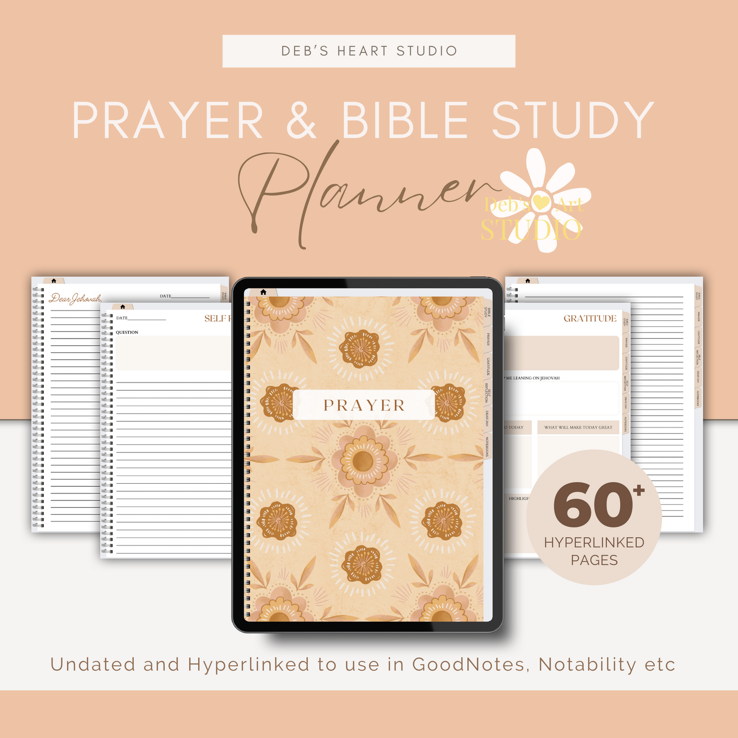 JW Bible Study & Prayer Journal | JW Digital Planner | Boho Blooms