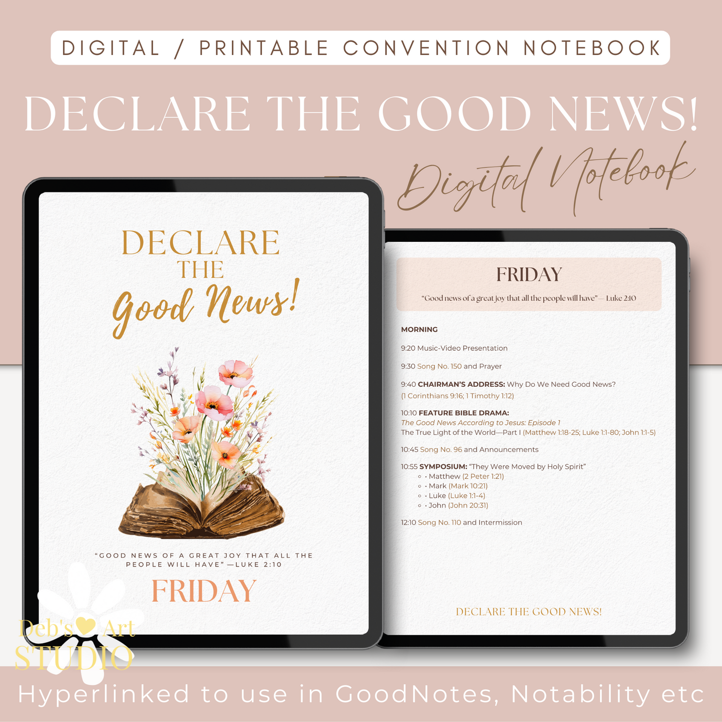 2024 JW Convention Notebook | Declare the Good News | Peach Flowers