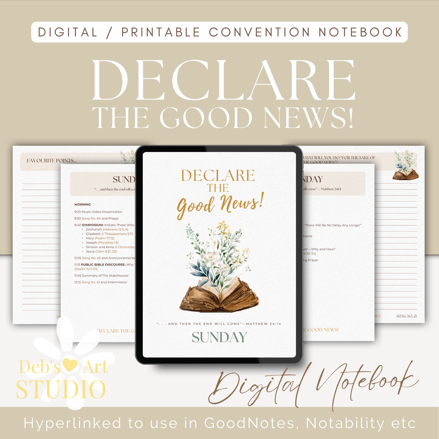 2024 JW Convention Notebook | Declare the Good News | Green Flowers