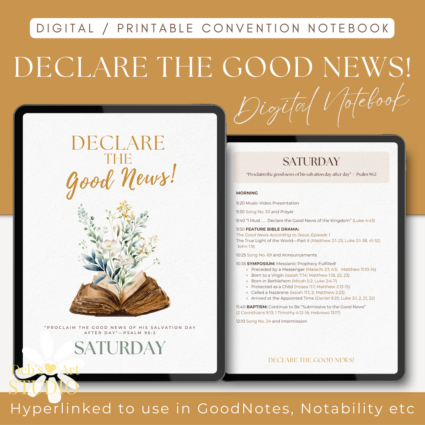 2024 JW Convention Notebook | Declare the Good News | Green Flowers