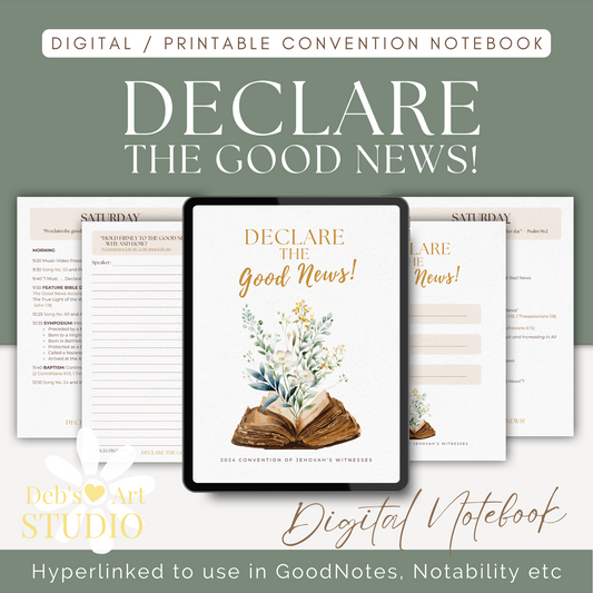 2024 JW Convention Notebook | Declare the Good News | Green Flowers