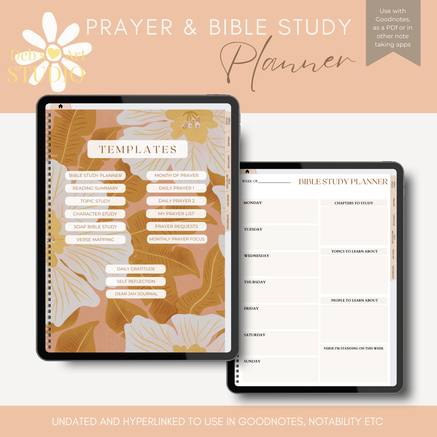 JW Bible Study & Prayer Journal | JW Digital Planner | Boho Blooms