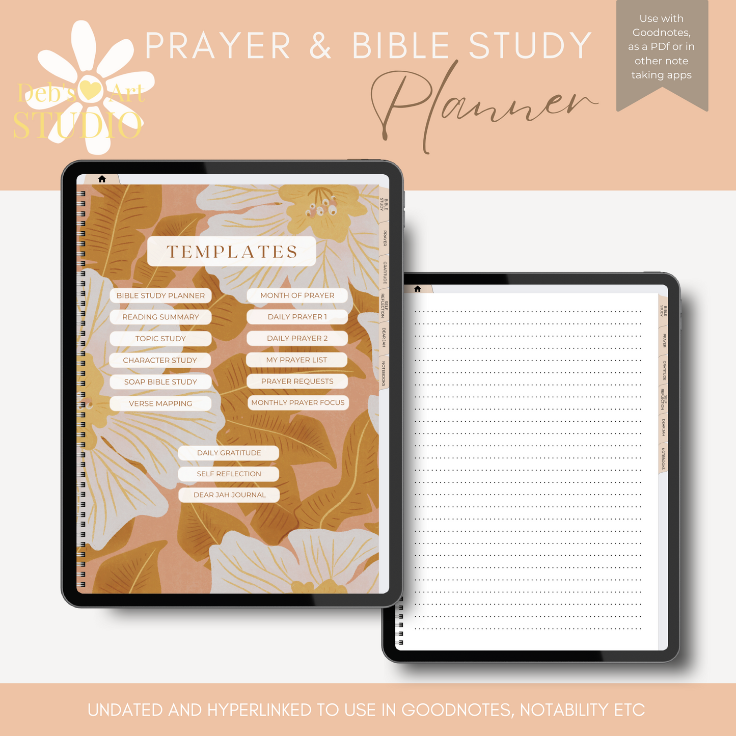 JW Bible Study & Prayer Journal | JW Digital Planner | Boho Blooms