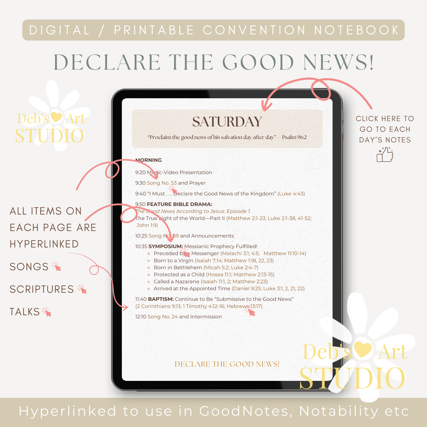 2024 JW Convention Notebook | Declare the Good News | Green Flowers