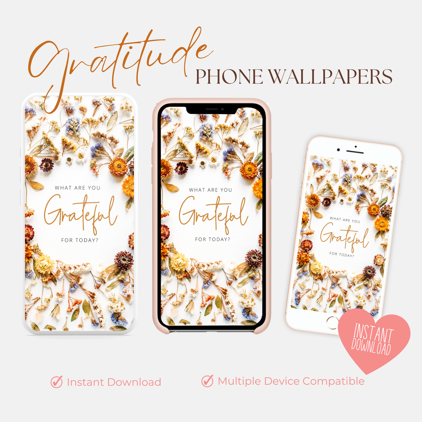 Freebie Gratitude Quote Wallpaper | JW Gift | Paper Flowers