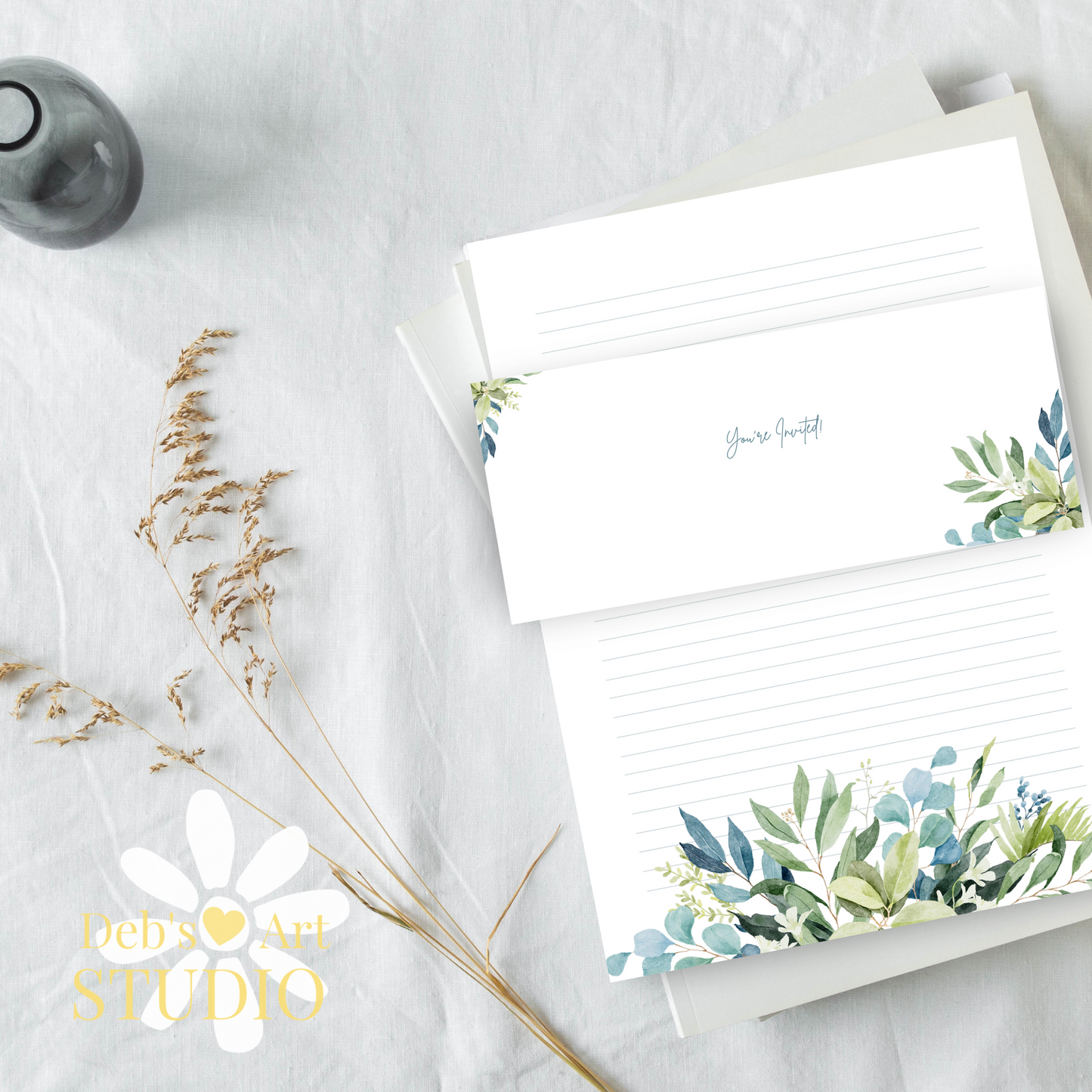 Printable Letter | Eucalyptus Bouquet | Letter Writing Notepaper