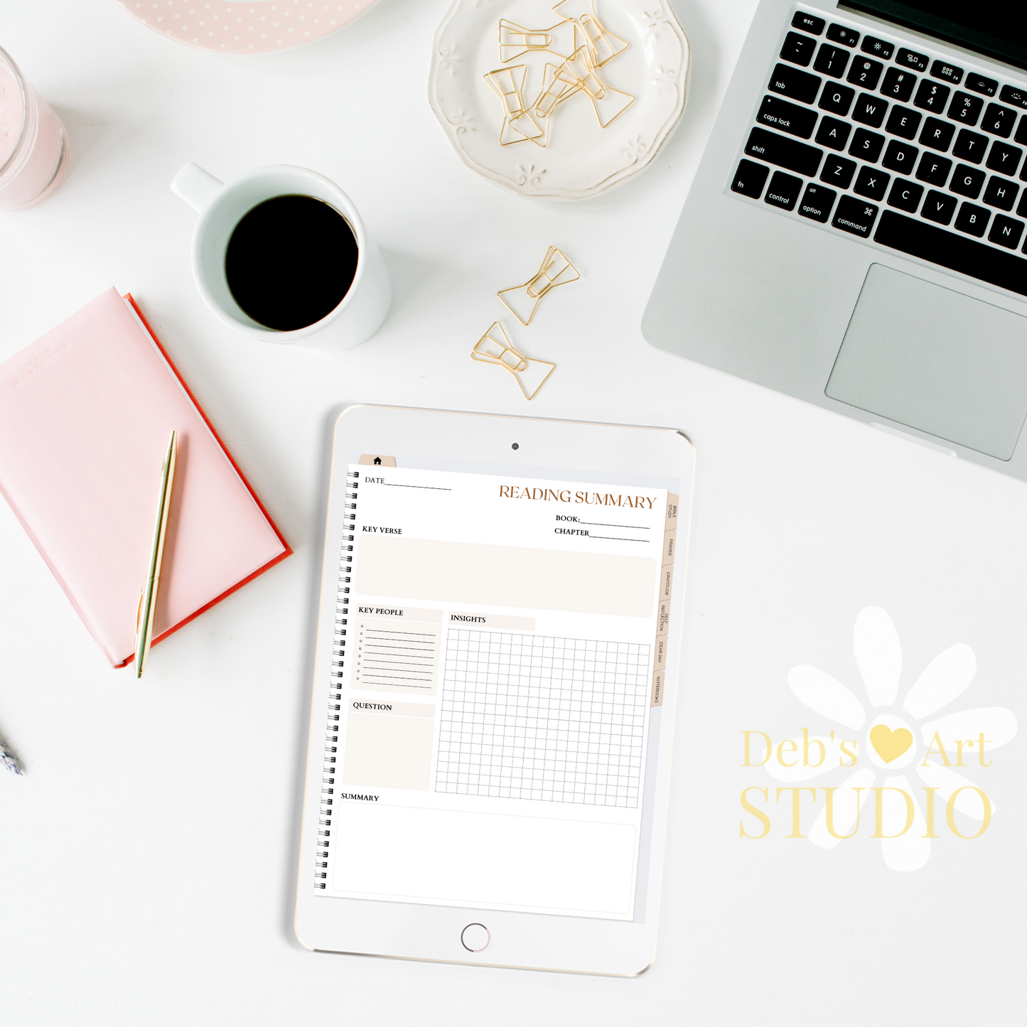 JW Bible Study & Prayer Journal | JW Digital Planner | Boho Blooms