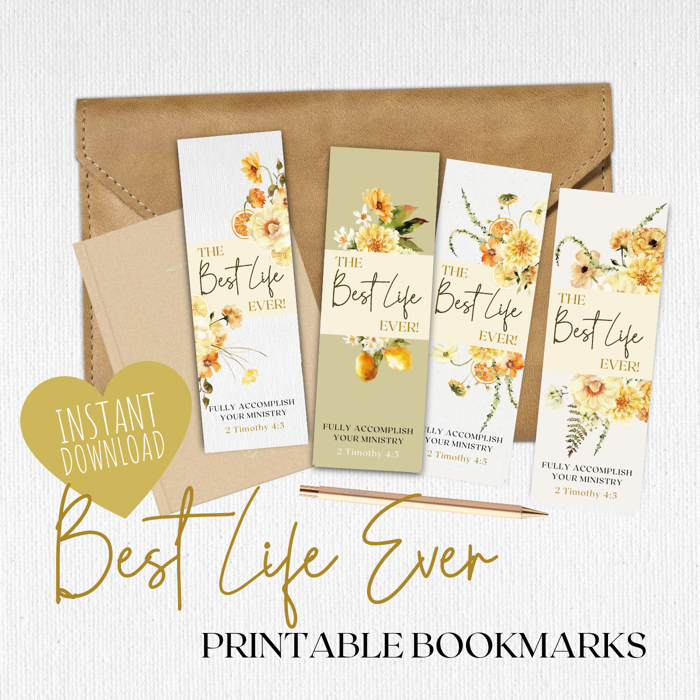 Best Life Ever | JW Gifts | Baptism | JW Bookmark | Lemon Boho Flowers