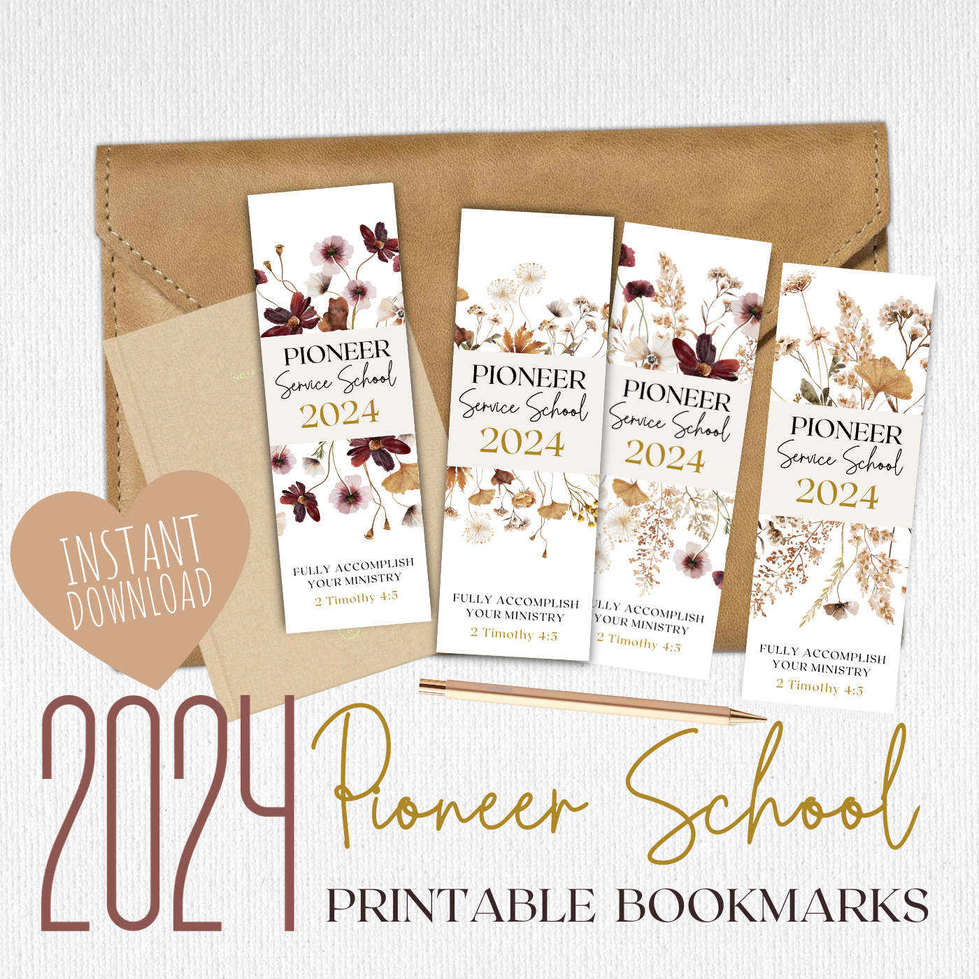 JW bookmark | Pioneer Service School 2024 | JW Gifts | Boho Wildflowers