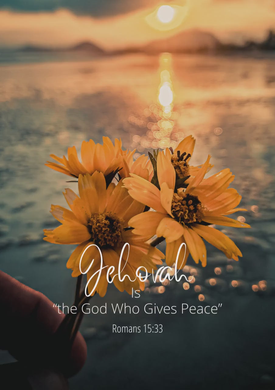 Jehovah is the God who gives peace! iPhone Wallpaper | Romans 15:33 |  Phone Wallpaper | Digital download | Scripture Wallpaper