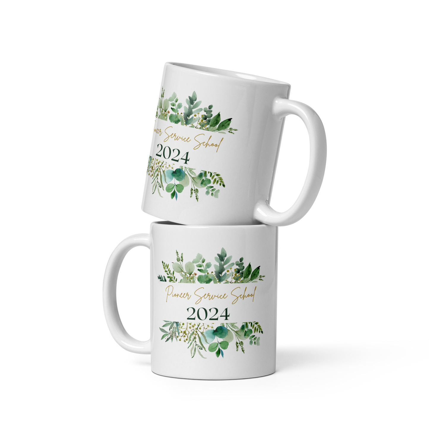 Pioneer School Mug - 2024 | JW Pioneer Gifts | Green Leaves | JW Gifts