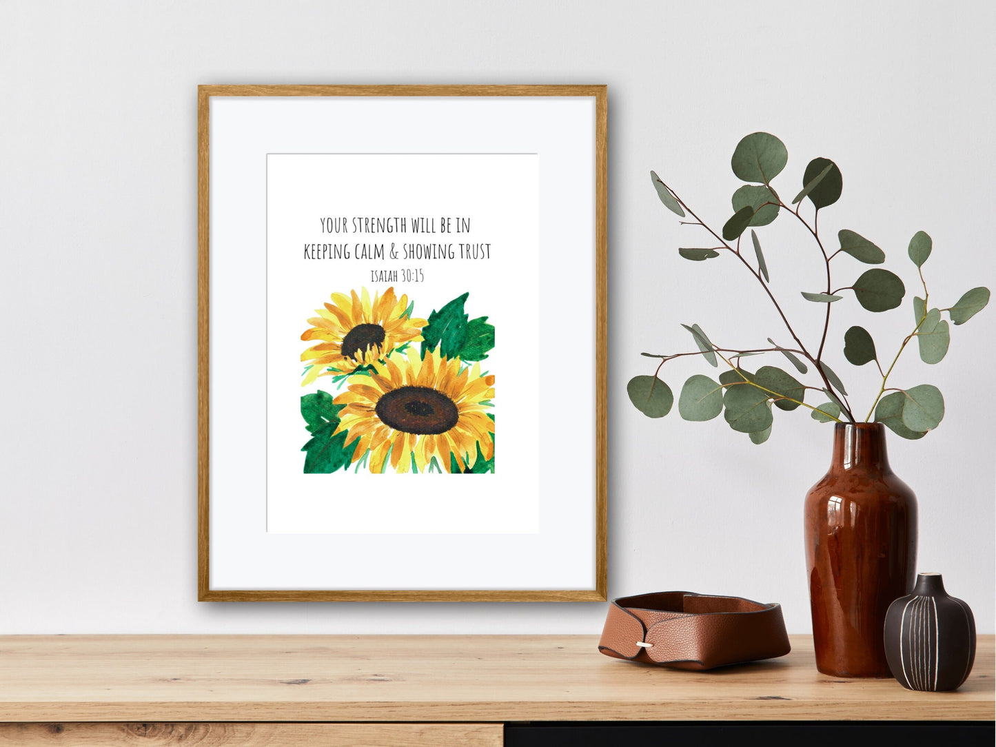 Isaiah 30:15 | Bible Verse | Yellow Sunflowers | JW gift | Digital Download | 5"x7" Print | 5"x7" Greeting Card | JW Baptism Card | JW Gift