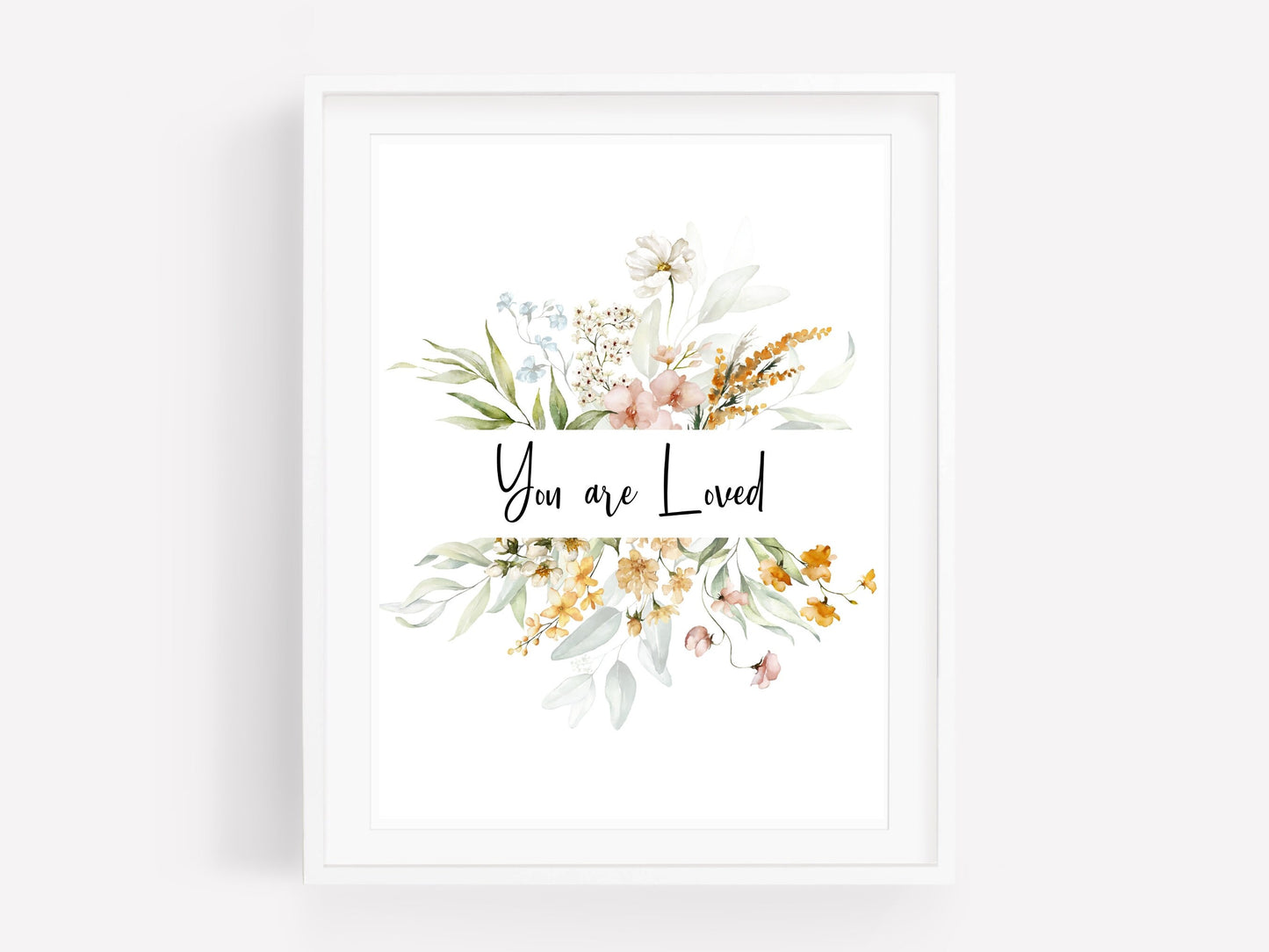 You Are Loved Printable Wall Art | Spring Flowers and Butterfly | Nursery Prints | Digital Print | Nursery Wall Art | DIGITAL DOWNLOAD