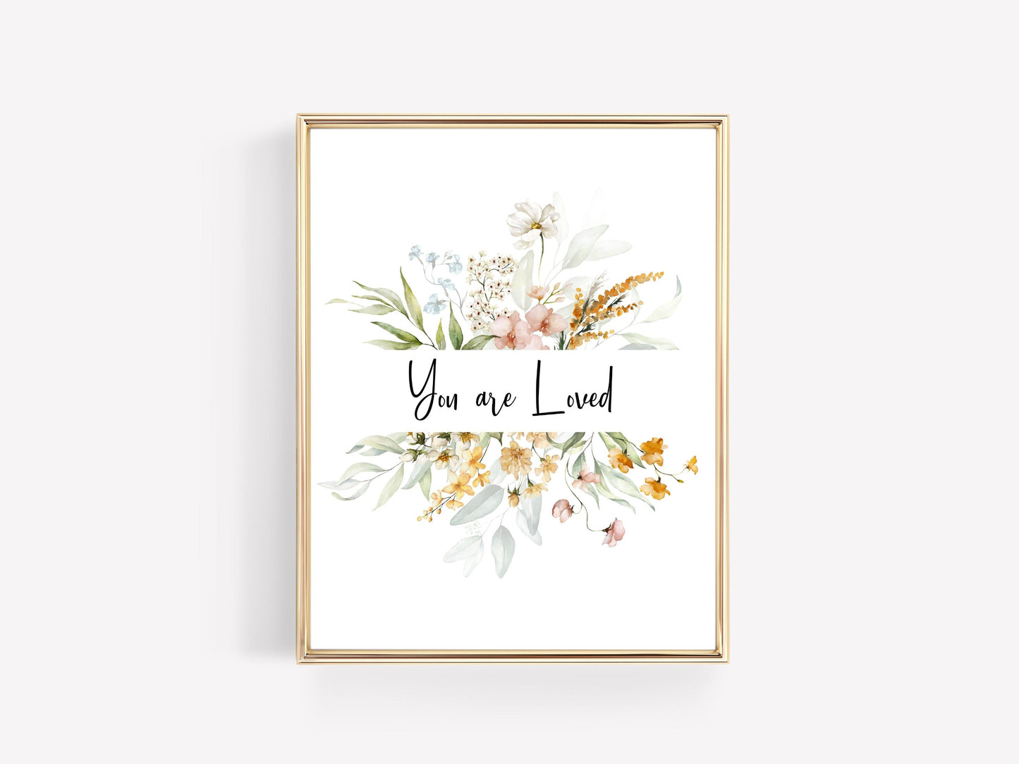 You Are Loved Printable Wall Art | Spring Flowers and Butterfly | Nursery Prints | Digital Print | Nursery Wall Art | DIGITAL DOWNLOAD