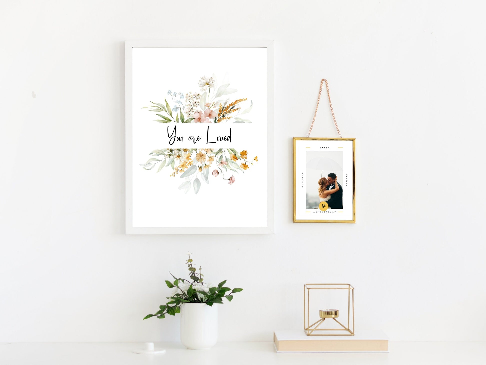 You Are Loved Printable Wall Art | Spring Flowers and Butterfly | Nursery Prints | Digital Print | Nursery Wall Art | DIGITAL DOWNLOAD