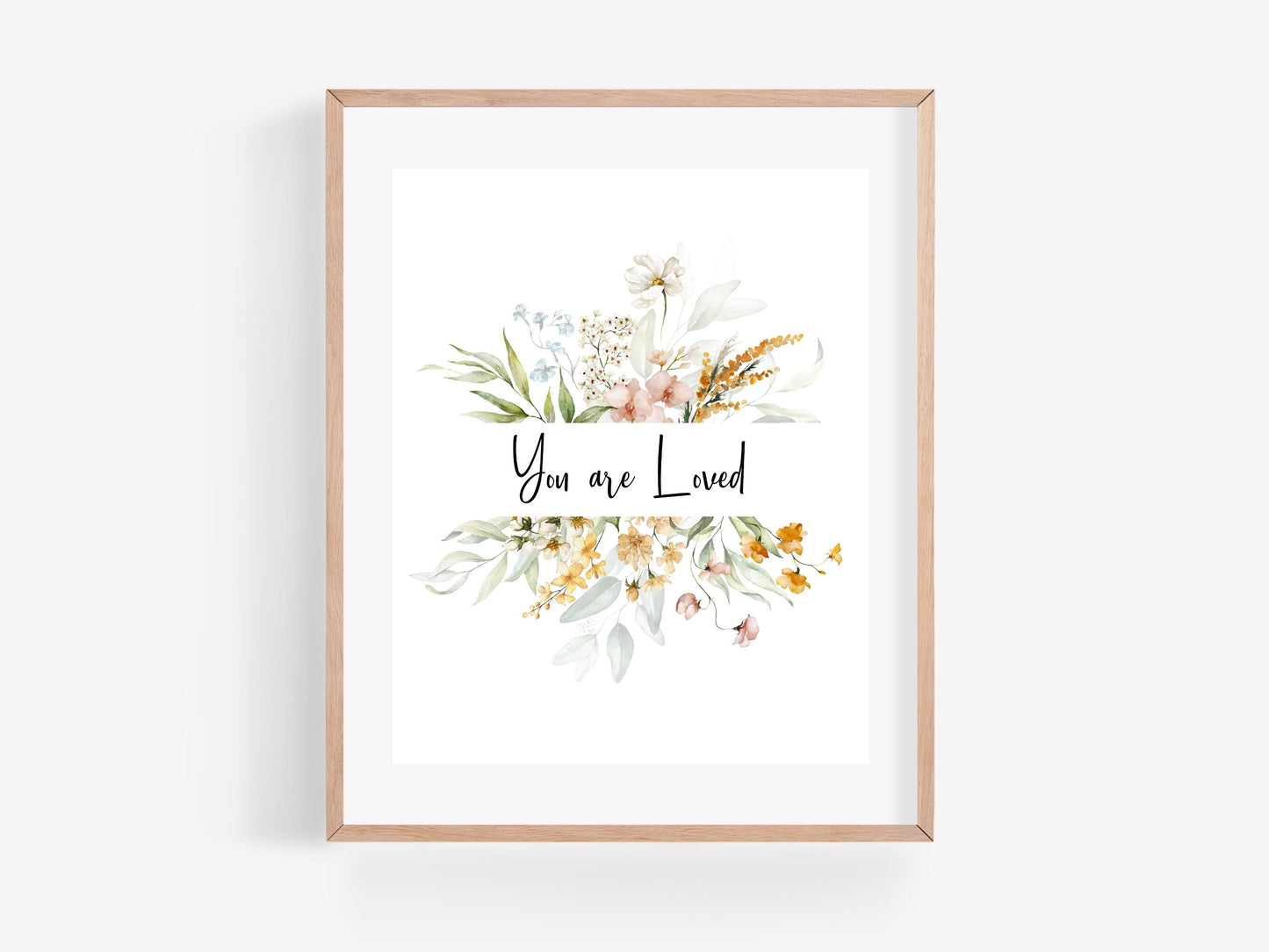 You Are Loved Printable Wall Art | Spring Flowers and Butterfly | Nursery Prints | Digital Print | Nursery Wall Art | DIGITAL DOWNLOAD