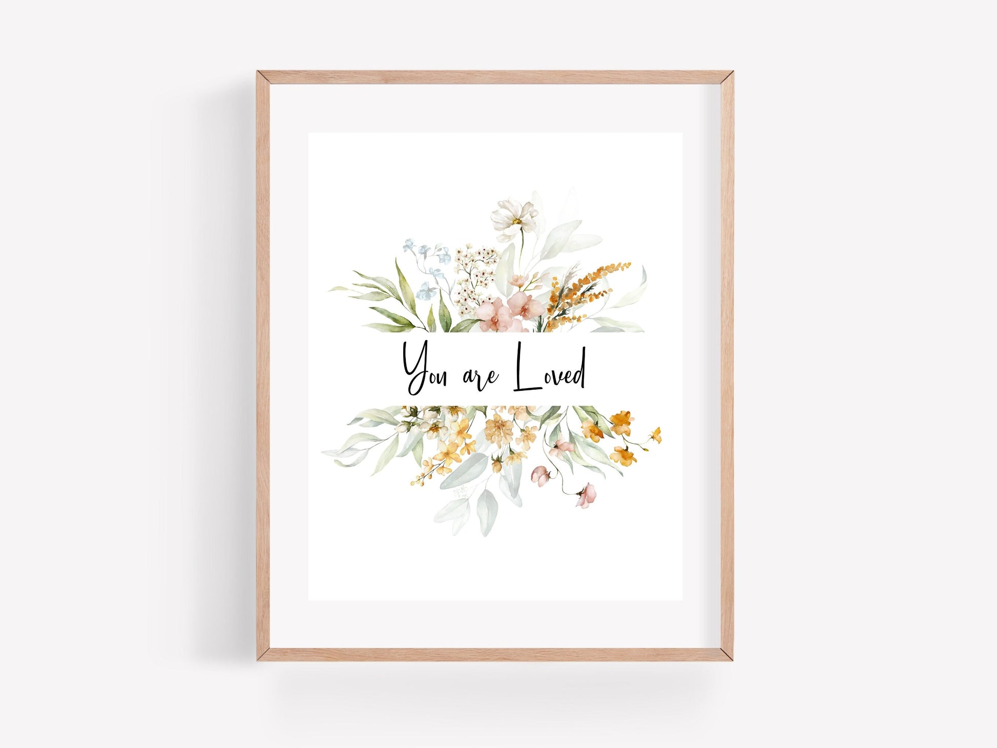 You Are Loved Printable Wall Art | Spring Flowers and Butterfly | Nursery Prints | Digital Print | Nursery Wall Art | DIGITAL DOWNLOAD