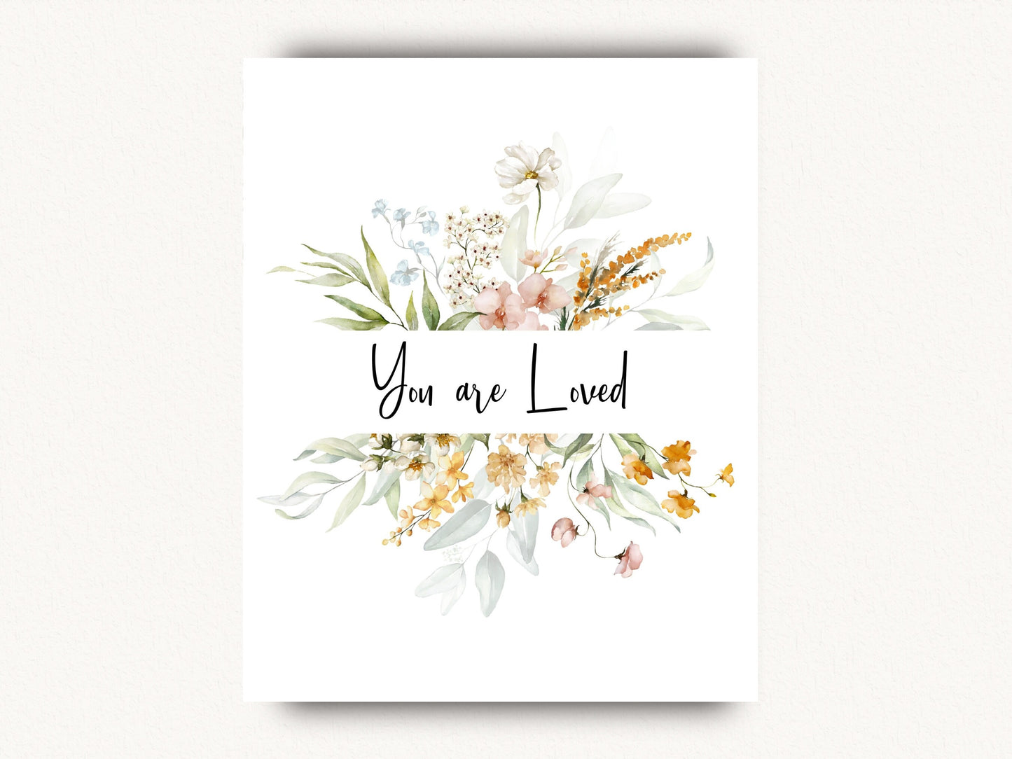 You Are Loved Printable Wall Art | Spring Flowers and Butterfly | Nursery Prints | Digital Print | Nursery Wall Art | DIGITAL DOWNLOAD