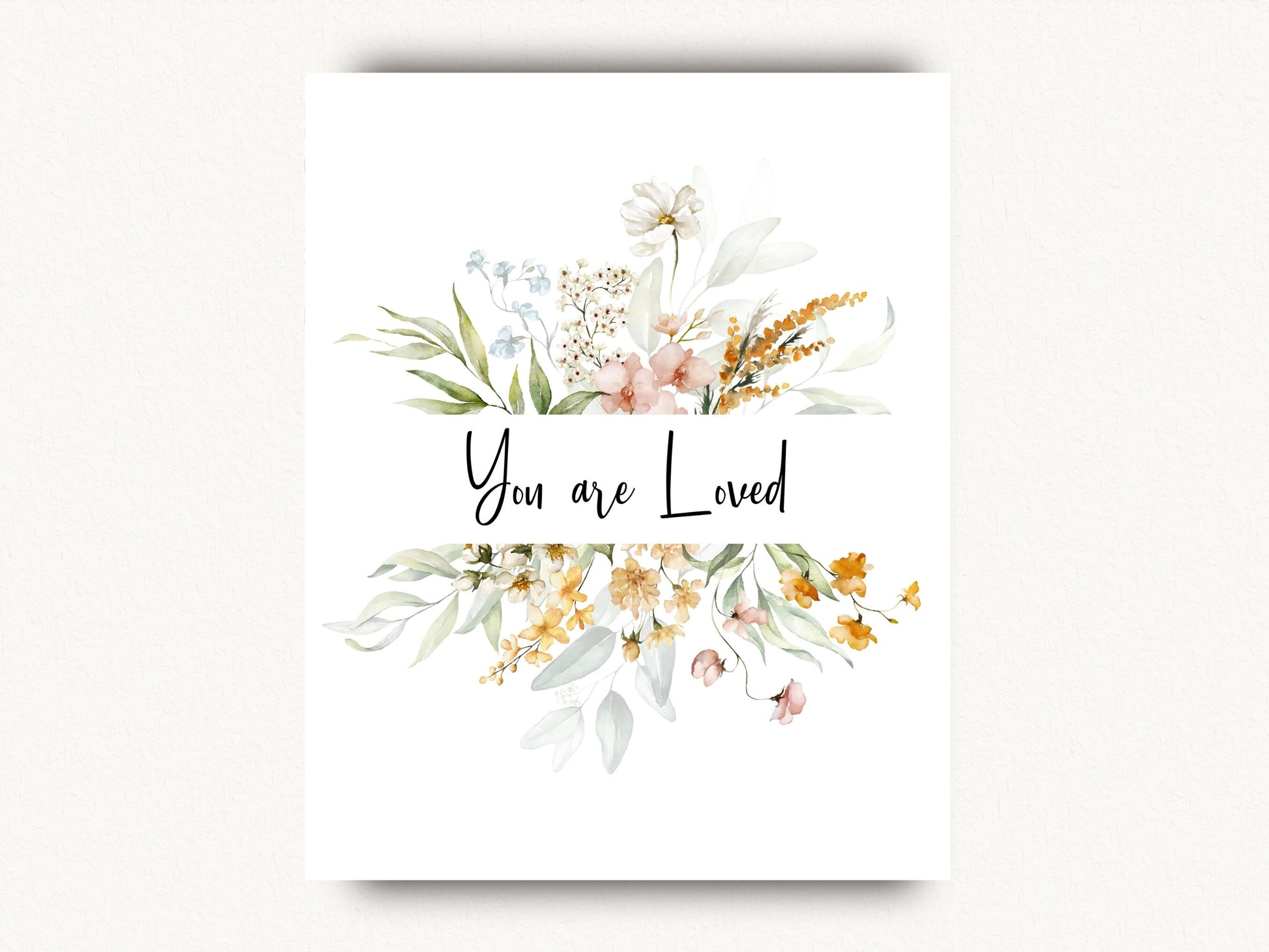 You Are Loved Printable Wall Art | Spring Flowers and Butterfly | Nursery Prints | Digital Print | Nursery Wall Art | DIGITAL DOWNLOAD