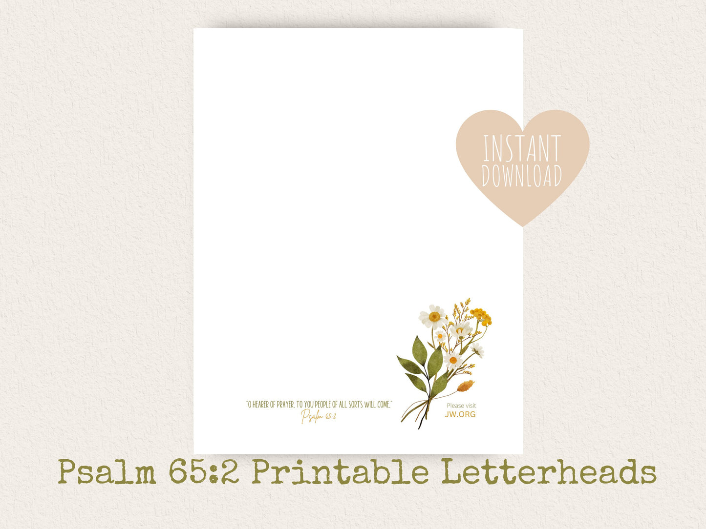 Psalm 65:2 | JW Letter Writing Paper | Sunshine Bouquet