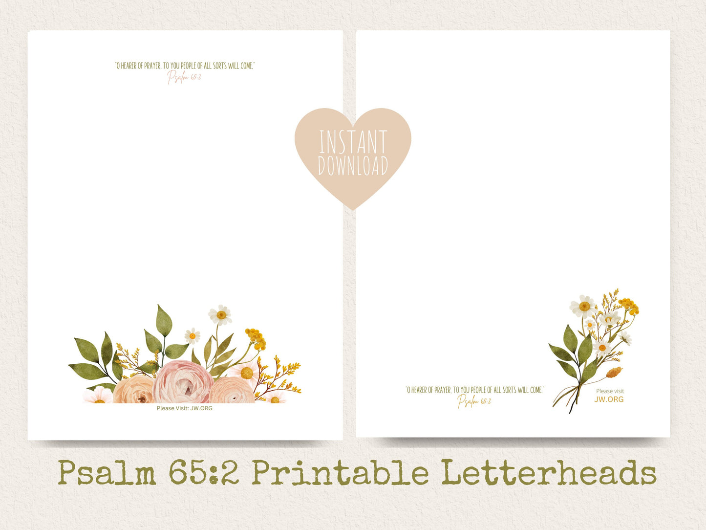 Psalm 65:2 | JW Letter Writing Paper | Sunshine Bouquet