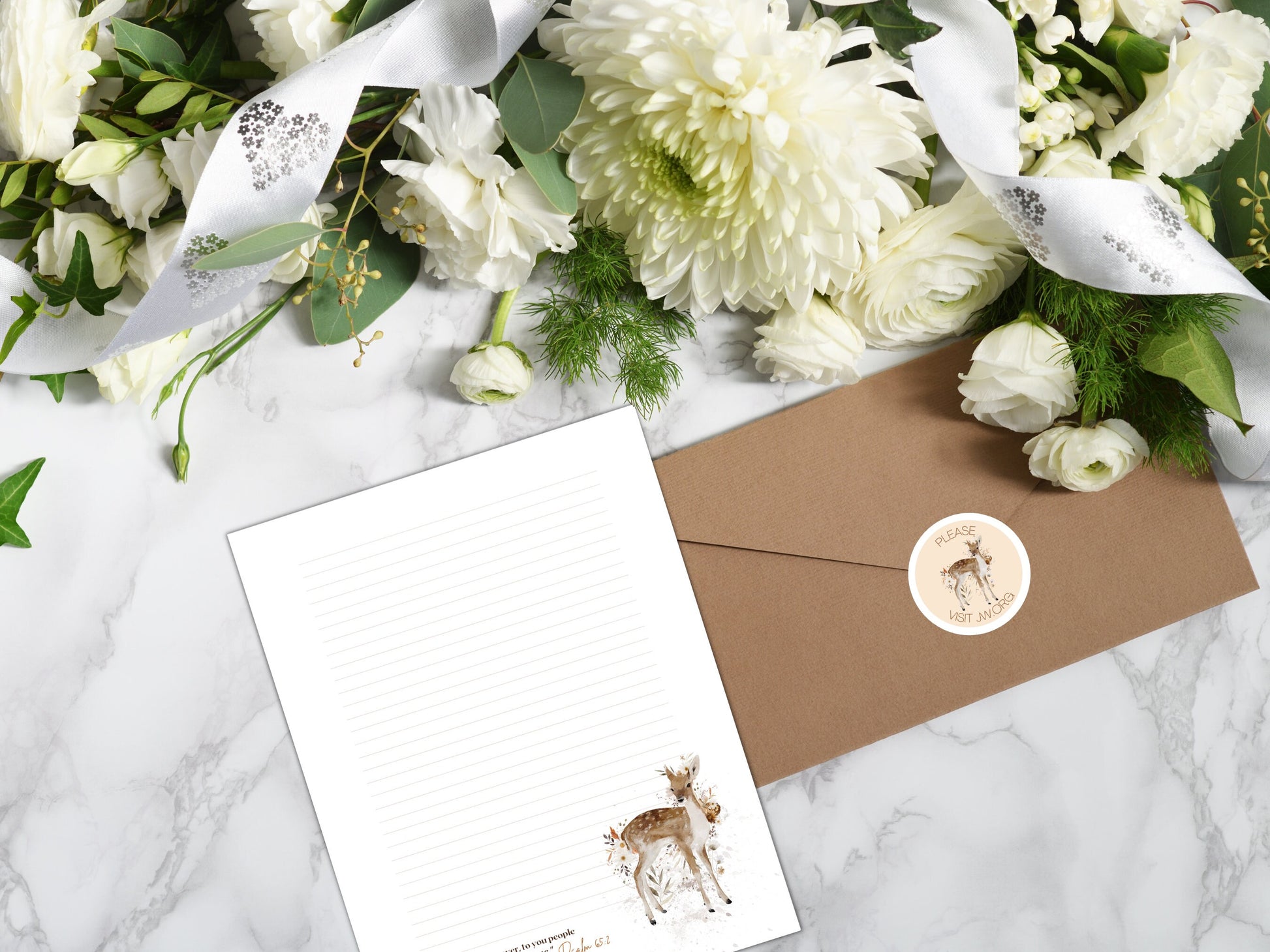 Please Visit jw.org | Envelope Stickers | Fall Flowers, Fox and Deer | JW Letter Writing | Jehovah's Witnesses | JW Stickers | JW Printable