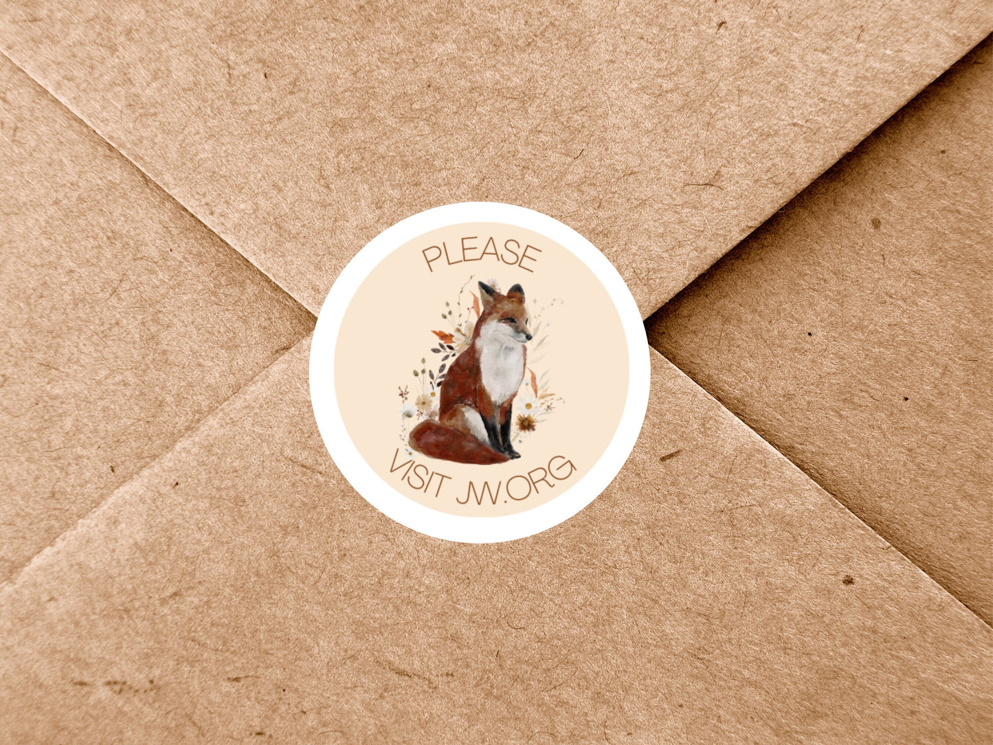 Please Visit jw.org | Envelope Stickers | Fall Flowers, Fox and Deer | JW Letter Writing | Jehovah's Witnesses | JW Stickers | JW Printable