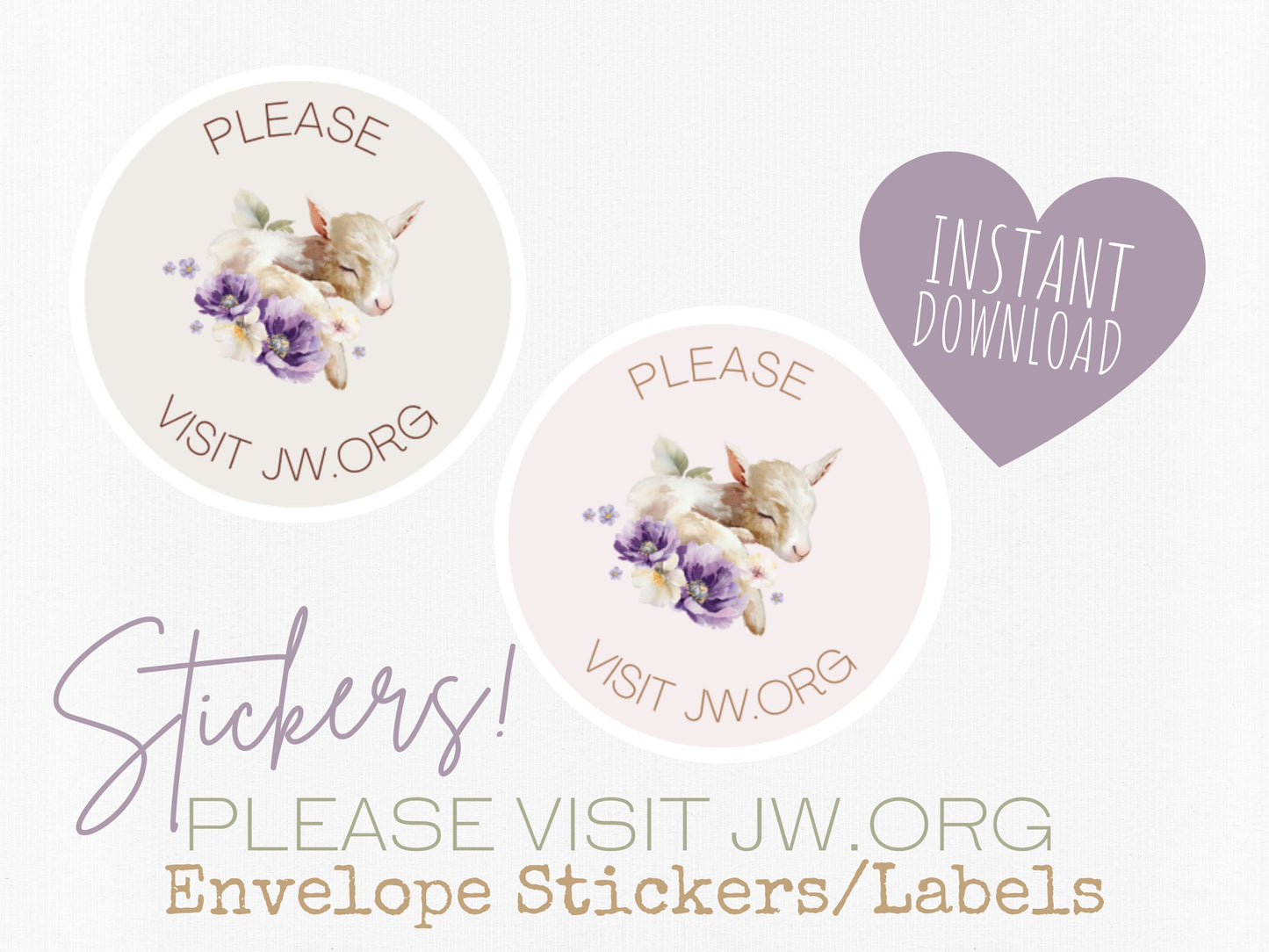 Please Visit jw.org | Envelope Stickers | Spring Furry Friends | JW Letter Writing | Jehovah's Witnesses | JW Stickers | JW Printable