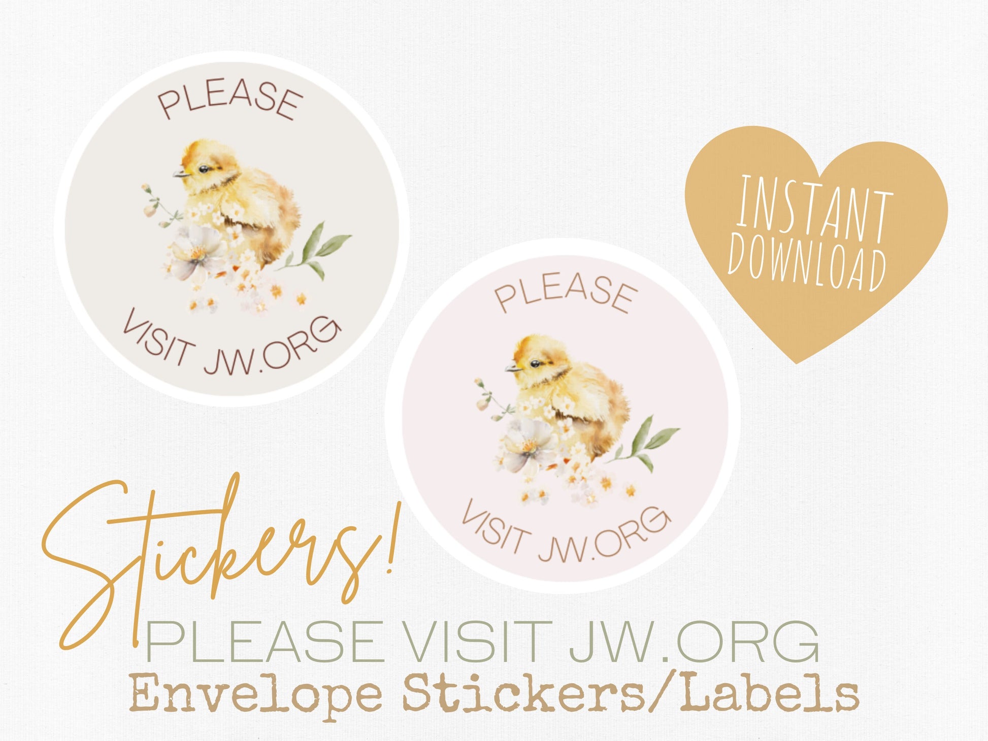 Please Visit jw.org | Envelope Stickers | Spring Furry Friends | JW Letter Writing | Jehovah's Witnesses | JW Stickers | JW Printable