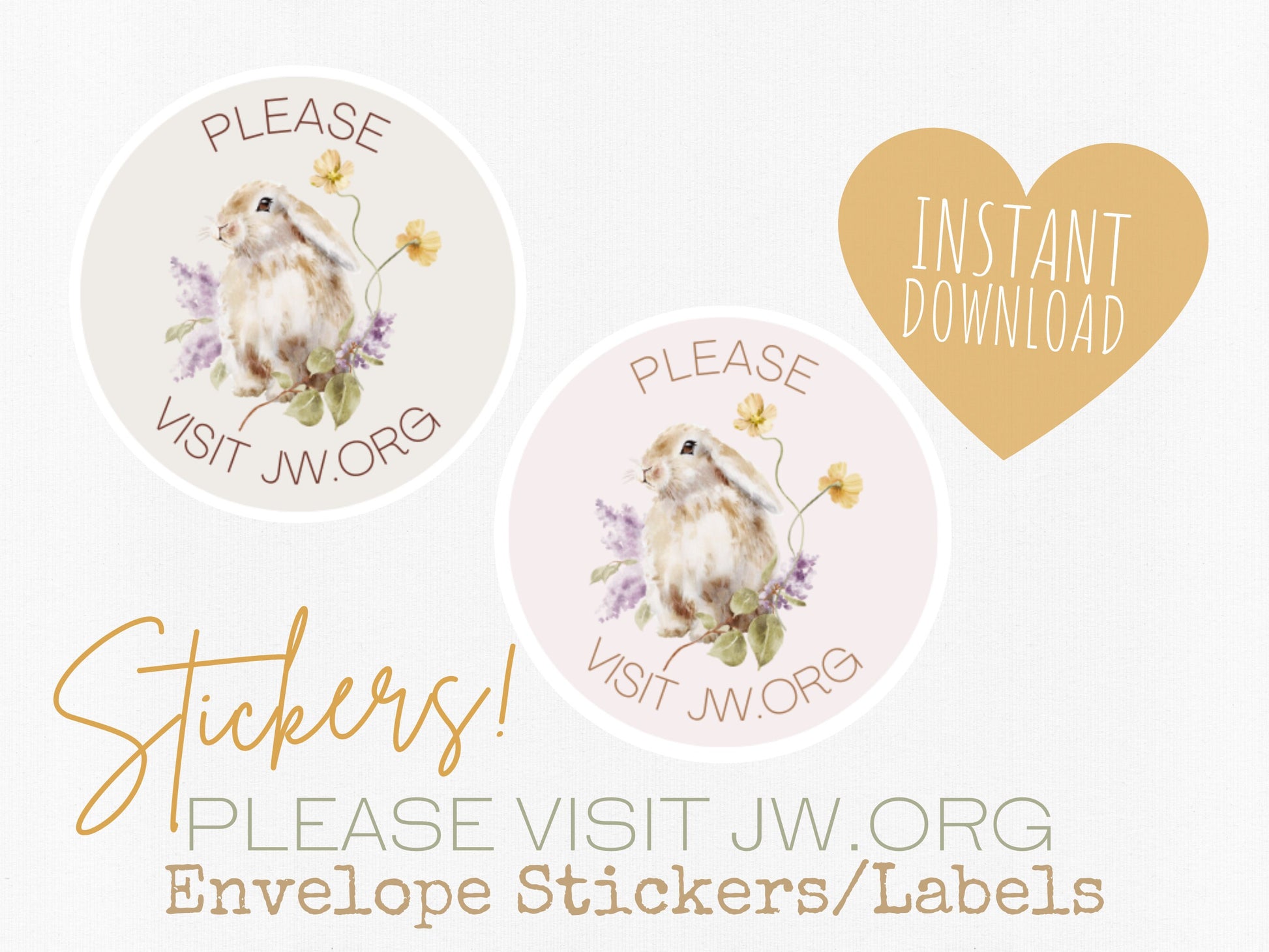 Please Visit jw.org | Envelope Stickers | Spring Furry Friends | JW Letter Writing | Jehovah's Witnesses | JW Stickers | JW Printable