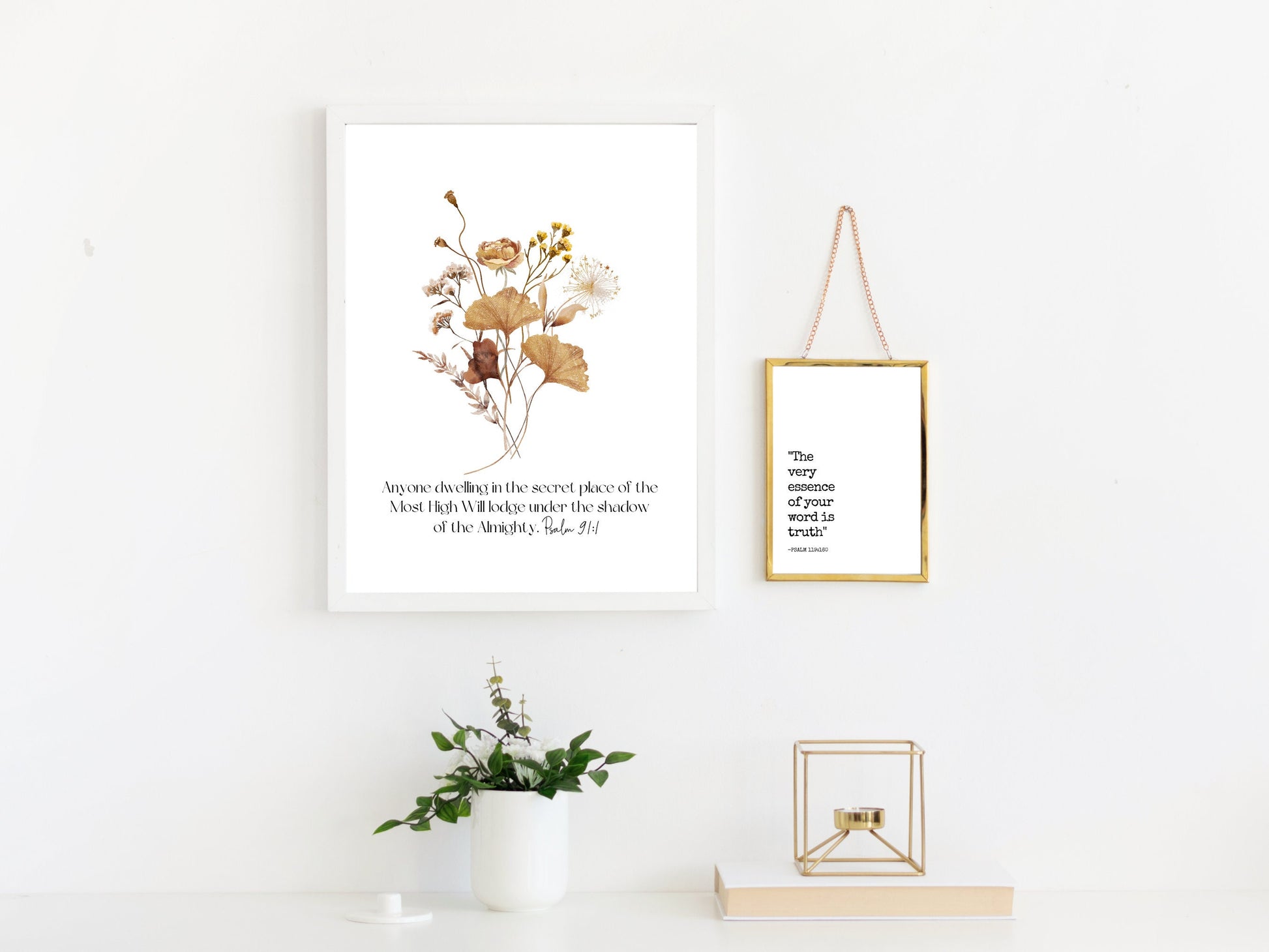 Psalm 91:1 Bible Verse Wall Art | Christian Farmhouse Decor | JW Pioneer Gifts | JW Baptism Gift | Botanical Wildflowers