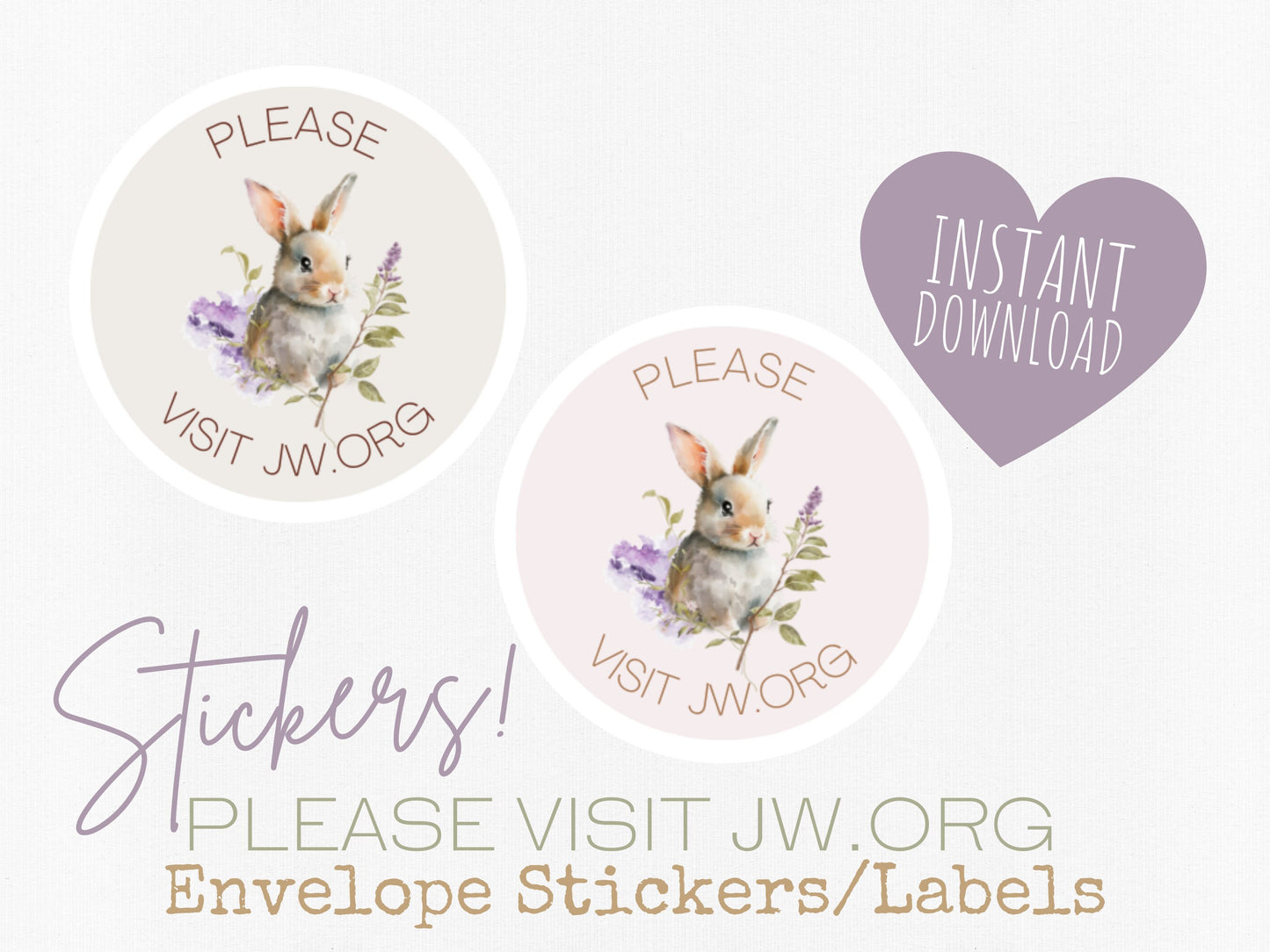 Please Visit jw.org | Envelope Stickers | Spring Furry Friends | JW Letter Writing | Jehovah's Witnesses | JW Stickers | JW Printable