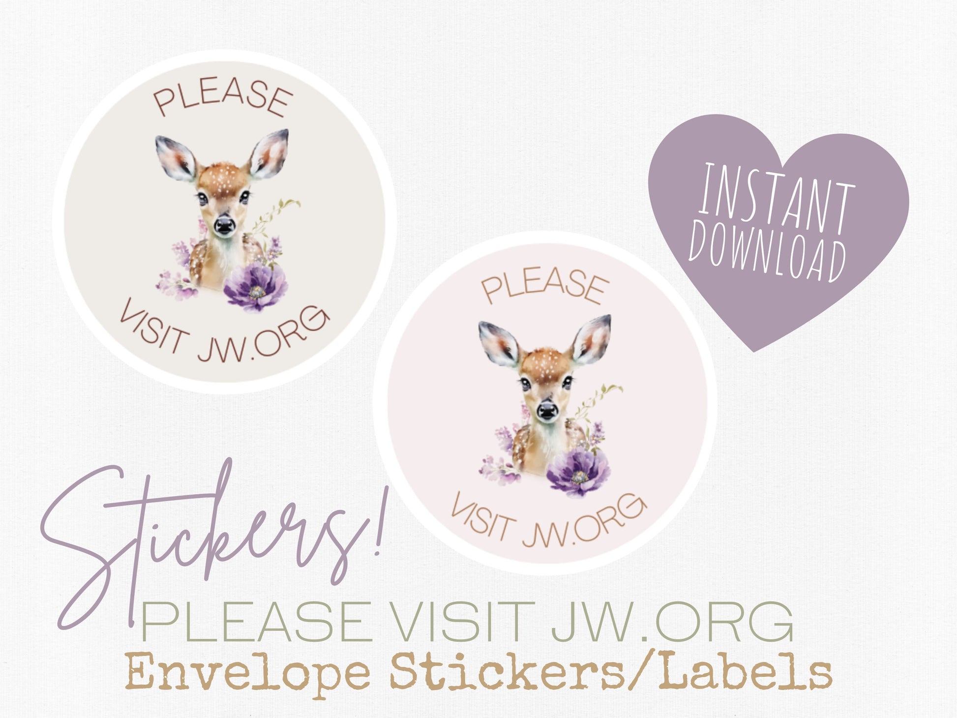 Please Visit jw.org | Envelope Stickers | Spring Furry Friends | JW Letter Writing | Jehovah's Witnesses | JW Stickers | JW Printable