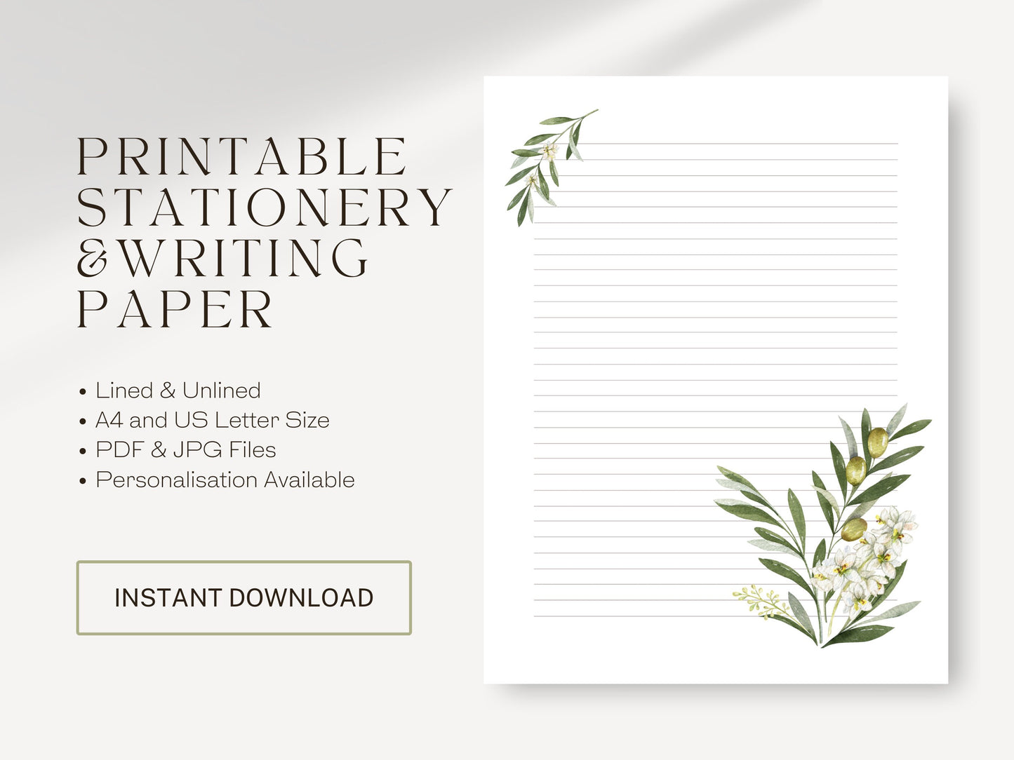 Printable Letterhead | Letter Writing | JW Gift Ideas | JW Letter Writing | Olive Branch