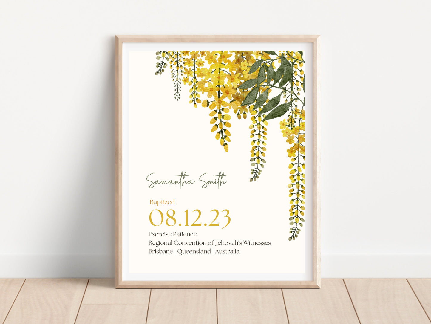 Custom Baptism Gift | JW Baptism Gift | Baptism Keepsake | Custom Wall Art