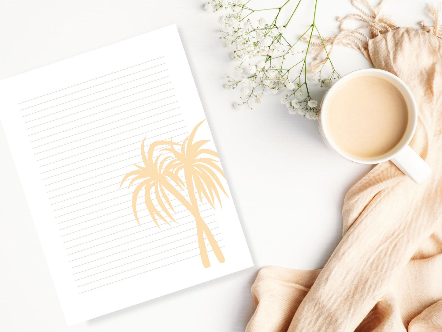 JW Letter Writing Paper | JW Printable | Letterheads | Pastel Palm Trees