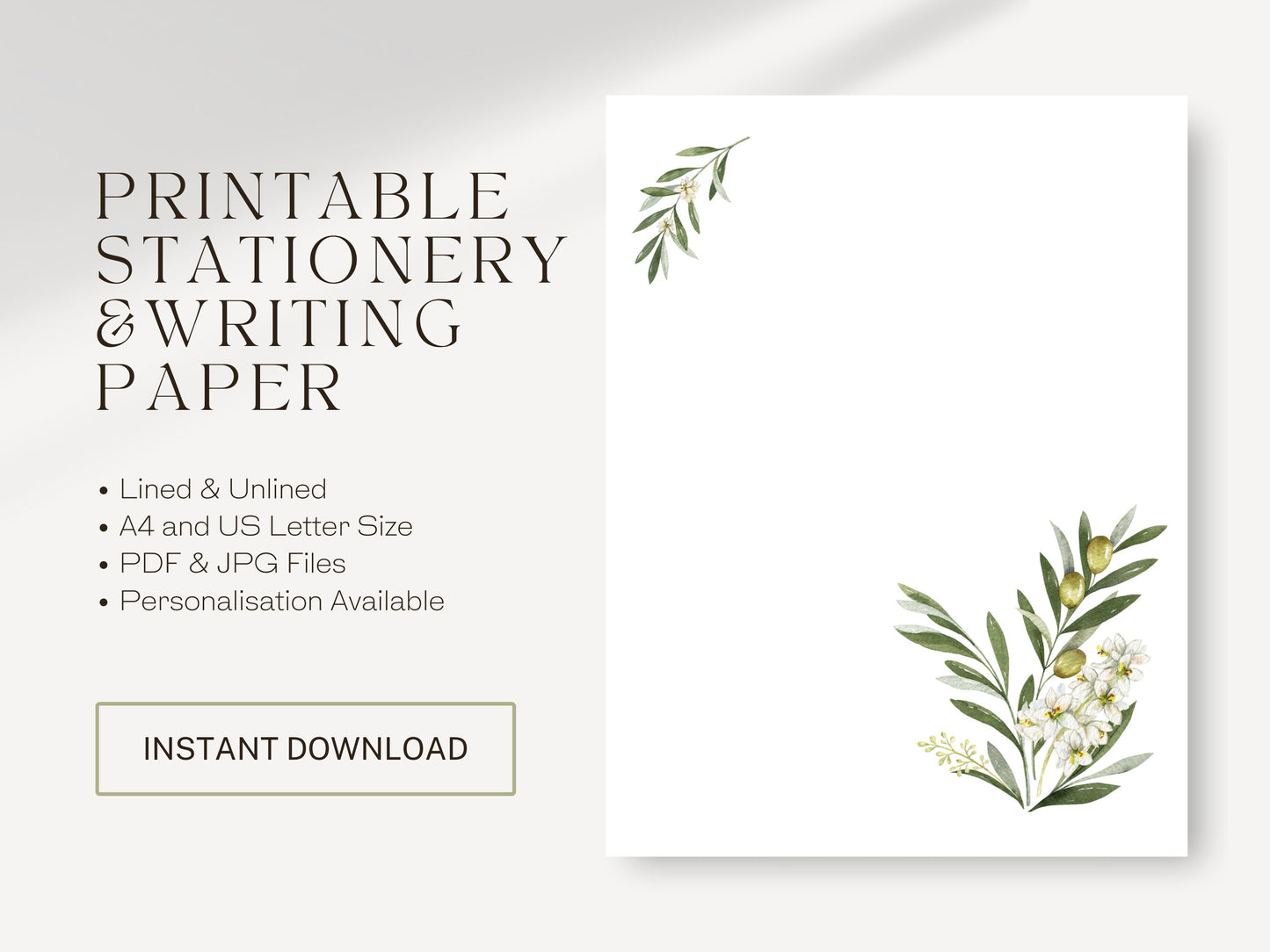 Printable Letterhead | Letter Writing | JW Gift Ideas | JW Letter Writing | Olive Branch