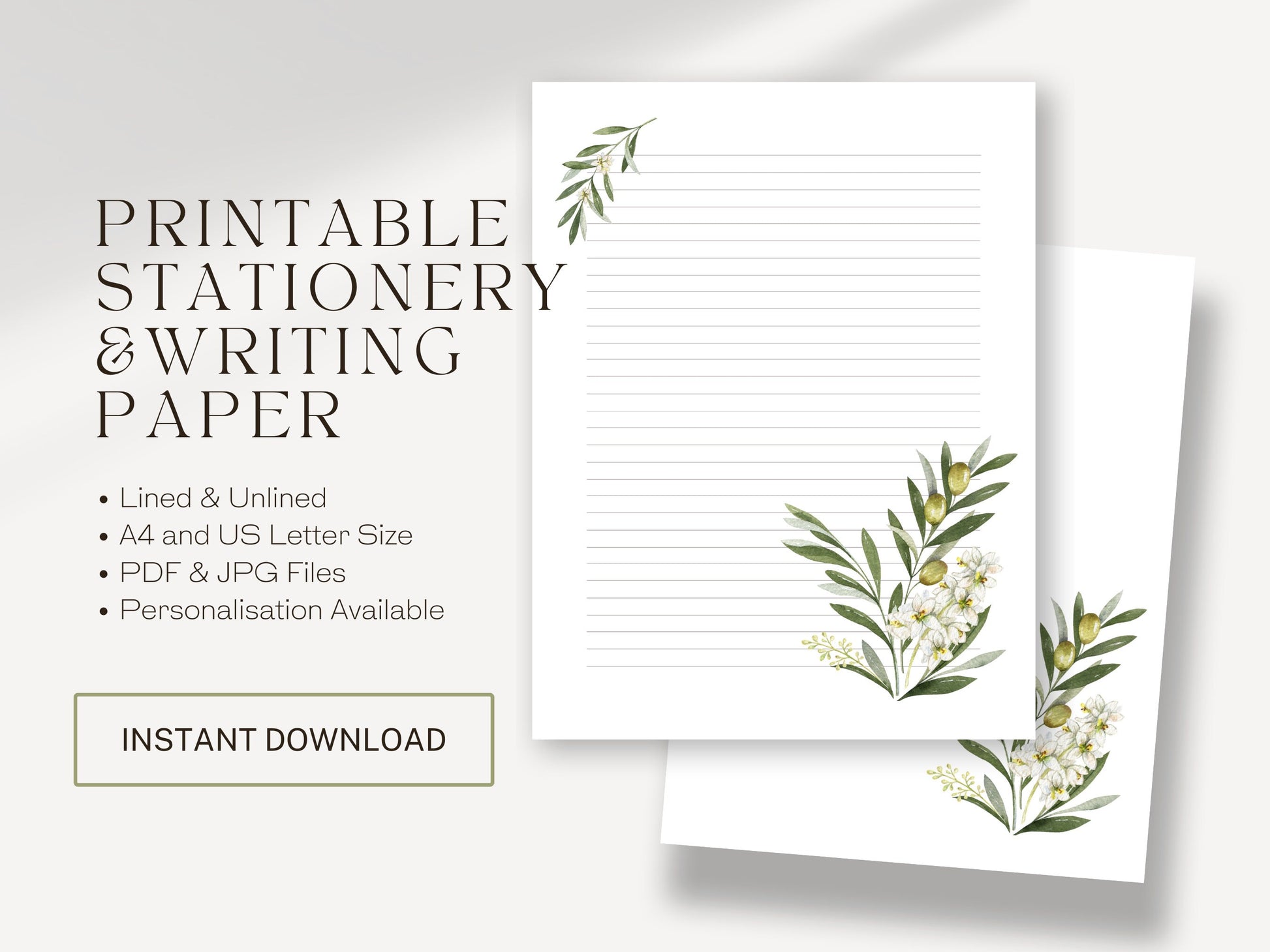 Printable Letterhead | Letter Writing | JW Gift Ideas | JW Letter Writing | Olive Branch