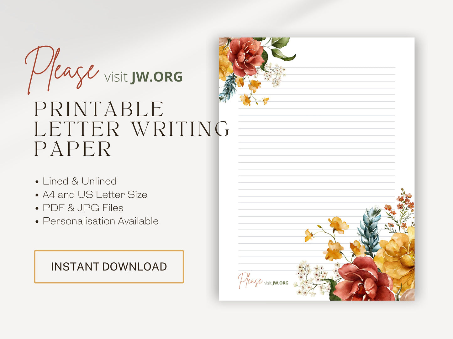 Visit jw.org, JW Letter Writing | Jehovah's Witnesses | Letterheads | Dutch Flowers