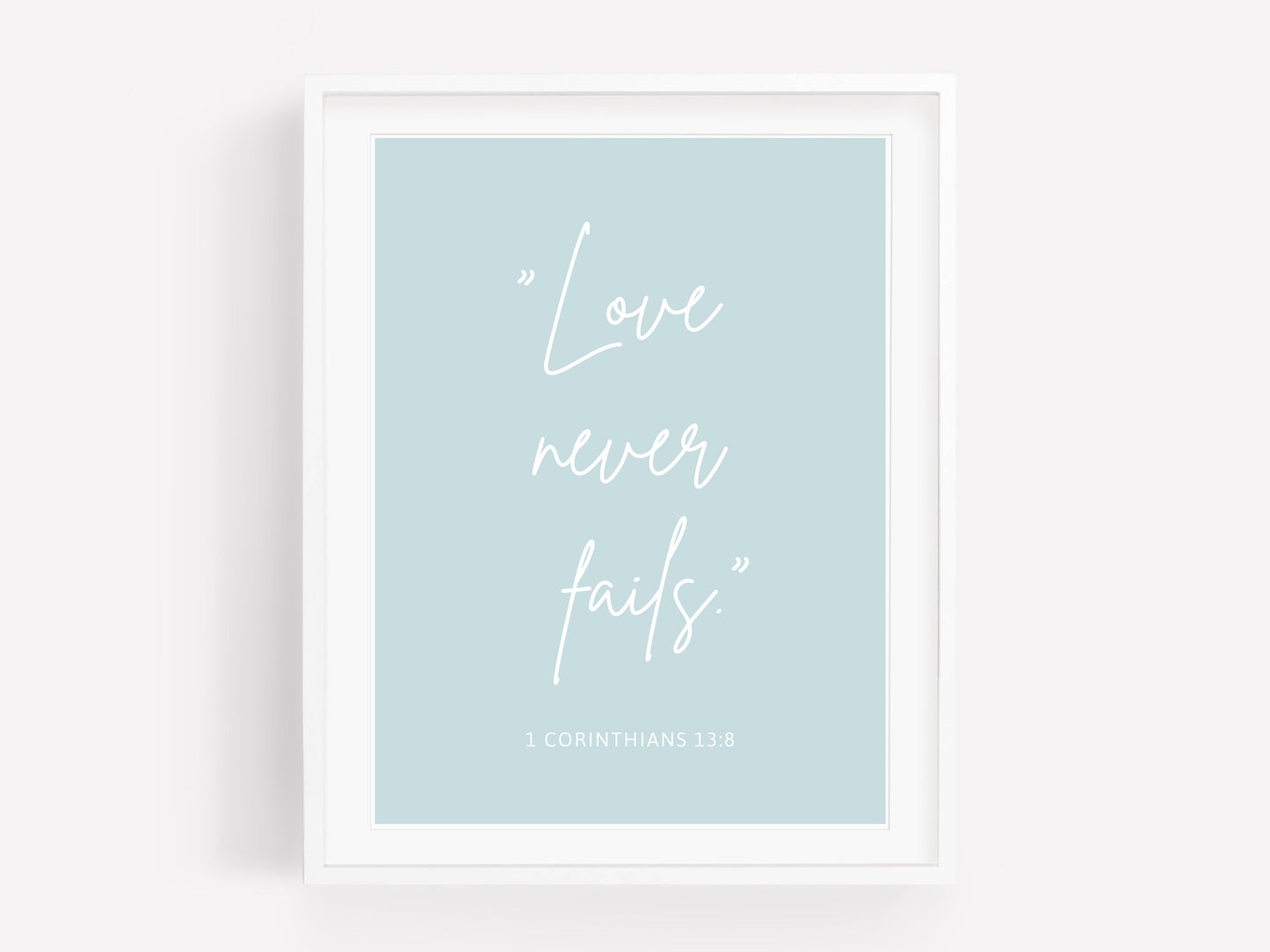 Love Never Fails, Bible Verse Wall Art | 1 Corinthians 13:8 | Christian Farmhouse Decor | JW Pioneer Gifts | JW Baptism Gift