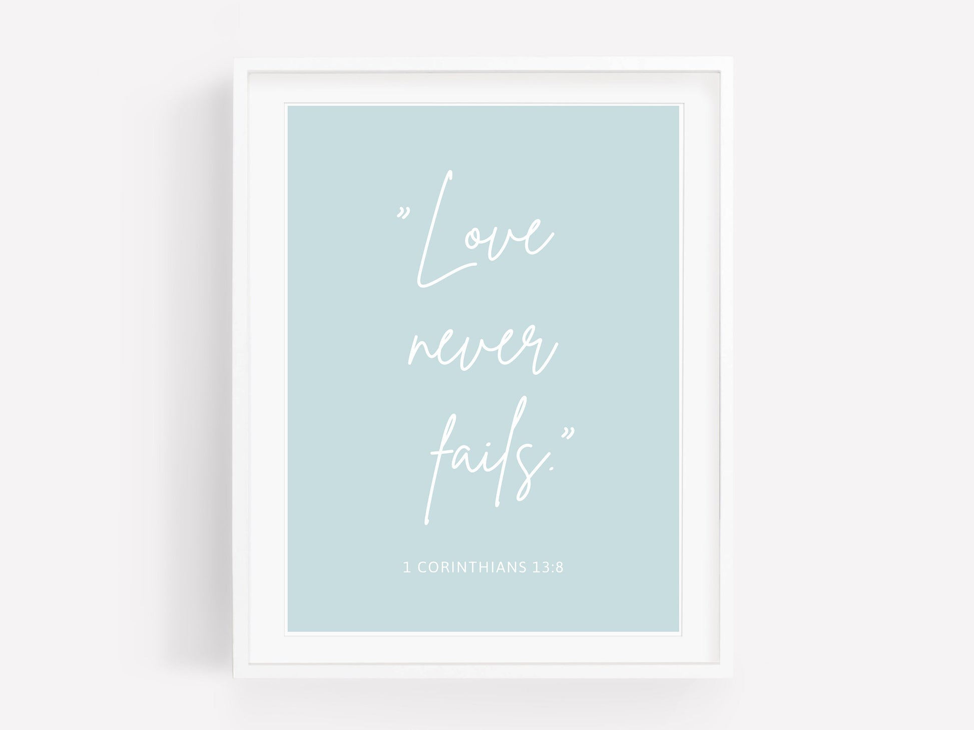 Love Never Fails, Bible Verse Wall Art | 1 Corinthians 13:8 | Christian Farmhouse Decor | JW Pioneer Gifts | JW Baptism Gift