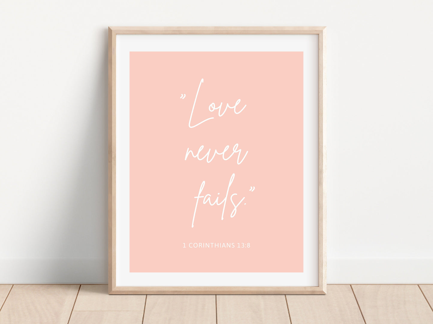 Love Never Fails, Bible Verse Wall Art | 1 Corinthians 13:8 | Christian Farmhouse Decor | JW Pioneer Gifts | JW Baptism Gift