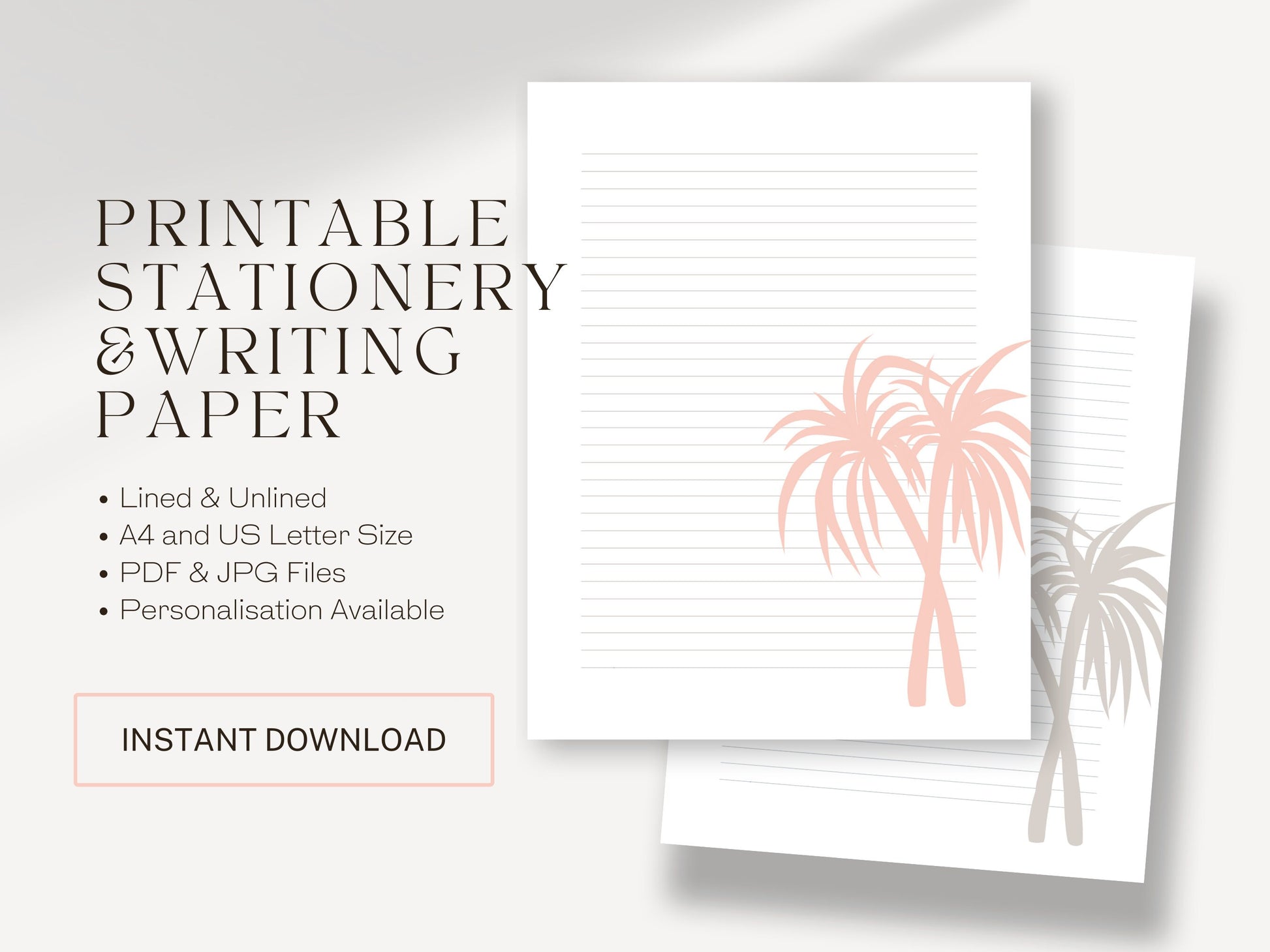 JW Letter Writing Paper | JW Printable | Letterheads | Pastel Palm Trees